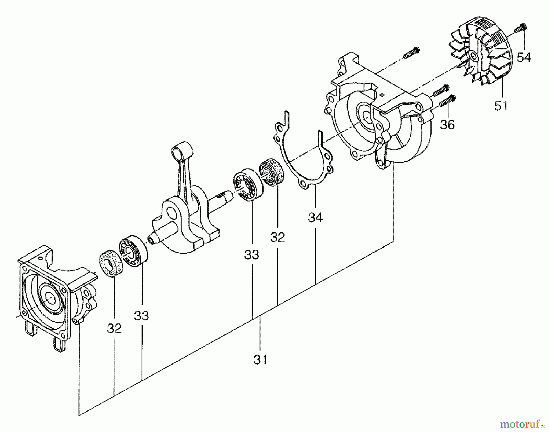 Tanaka Trimmer, Motorsensen TBC-2500 - Tanaka Grass Trimmer Crankcase & Flywheel
