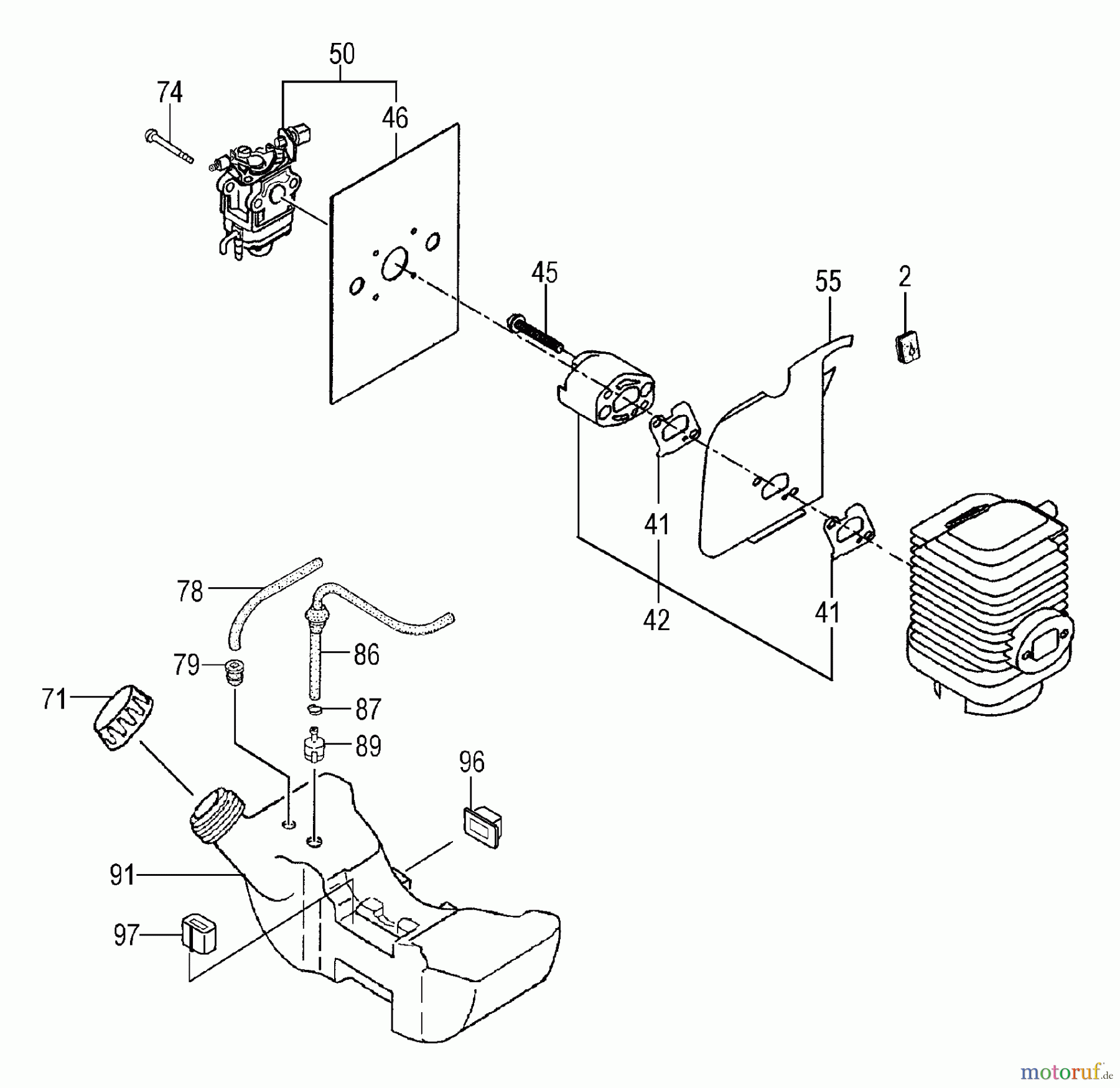 Tanaka Trimmer, Motorsensen TBC-2501 - Tanaka Grass Trimmer Fuel System