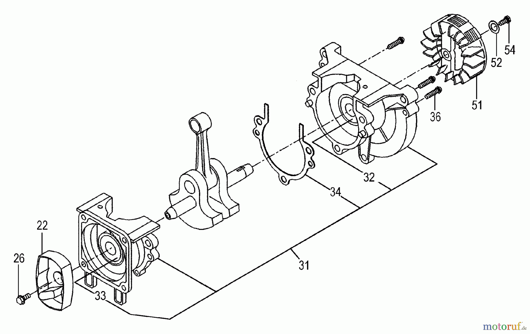 Tanaka Trimmer, Motorsensen TBC-2501 - Tanaka Grass Trimmer Starter Pawl, Flywheel, Crankcase