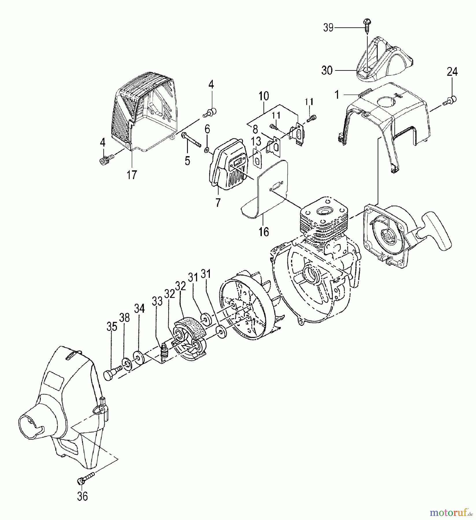 Tanaka Trimmer, Motorsensen TBC-260PF/L - Tanaka Grass Trimmer Muffler,Clutch & Cover