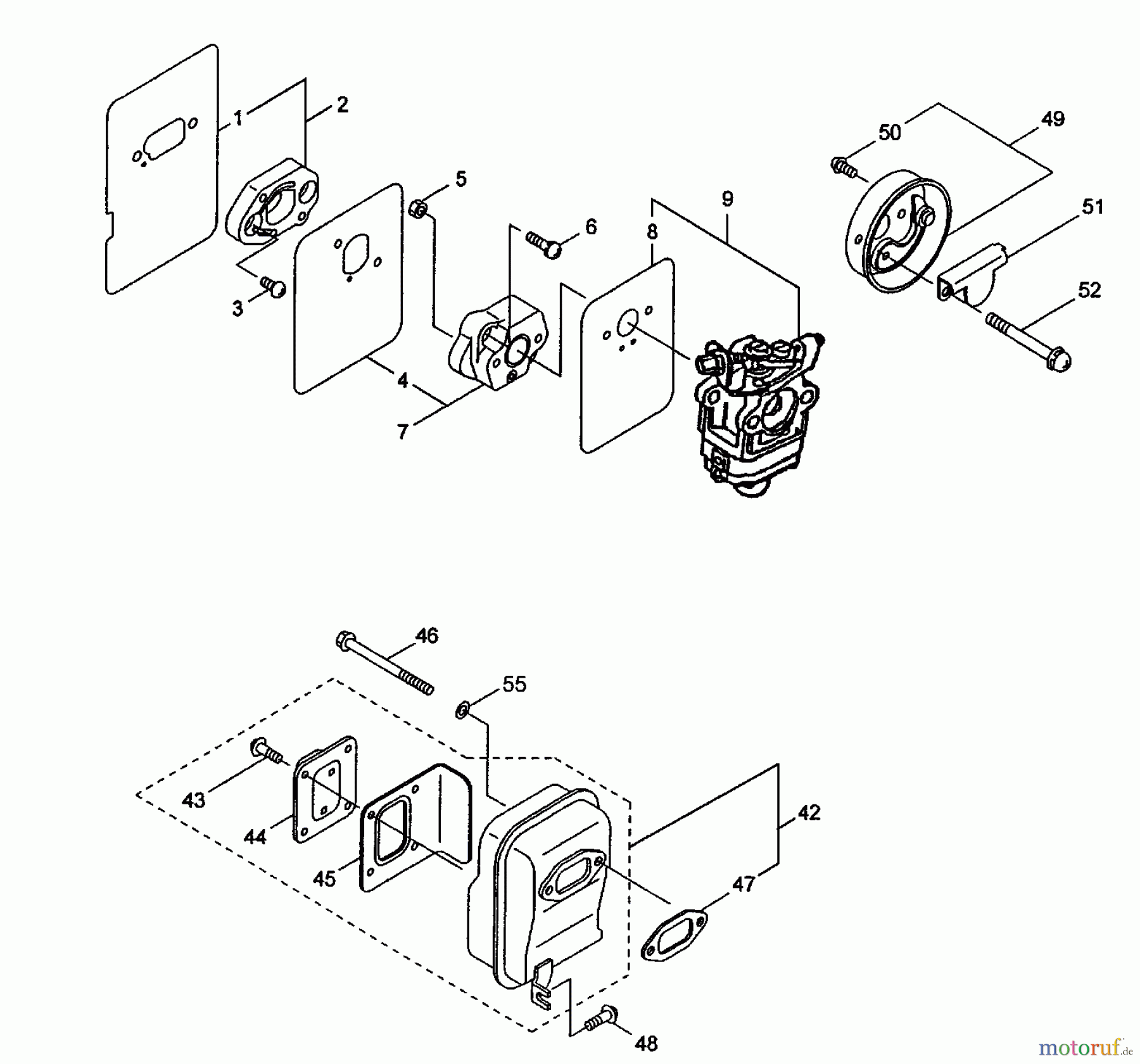 Tanaka Blasgeräte, Sauger, Häcksler, Mulchgeräte TBL-7600 - Tanaka Backpack Blower Carburetor & Muffler
