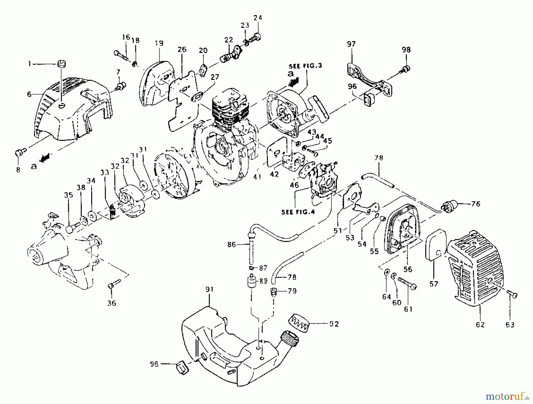 Tanaka Trimmer, Motorsensen TBC-300 - Tanaka Brush Cutter Engine Components