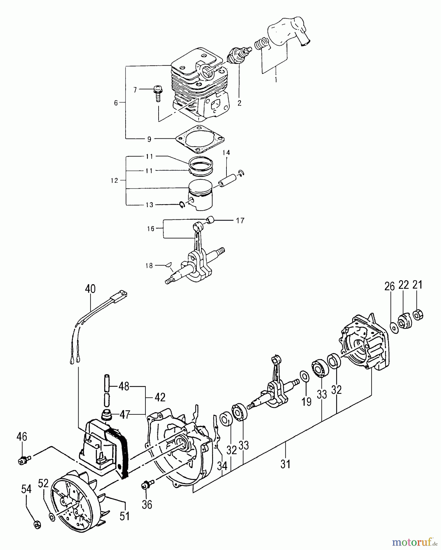 Tanaka Trimmer, Motorsensen TBC-300SDH - Tanaka Grass Trimmer / Brush Cutter Engine / Cylinder, Piston, Crankshaft