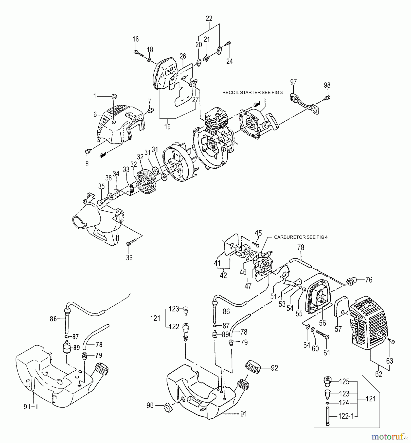 Tanaka Trimmer, Motorsensen TBC-3010 - Tanaka Grass Trimmer / Brush Cutter Fuel Tank, Fuel System, Air Cleaner