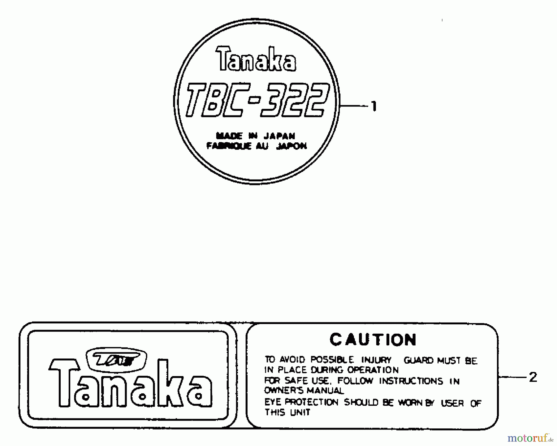 Tanaka Trimmer, Motorsensen TBC-322 - Tanaka Brush Cutter Marks