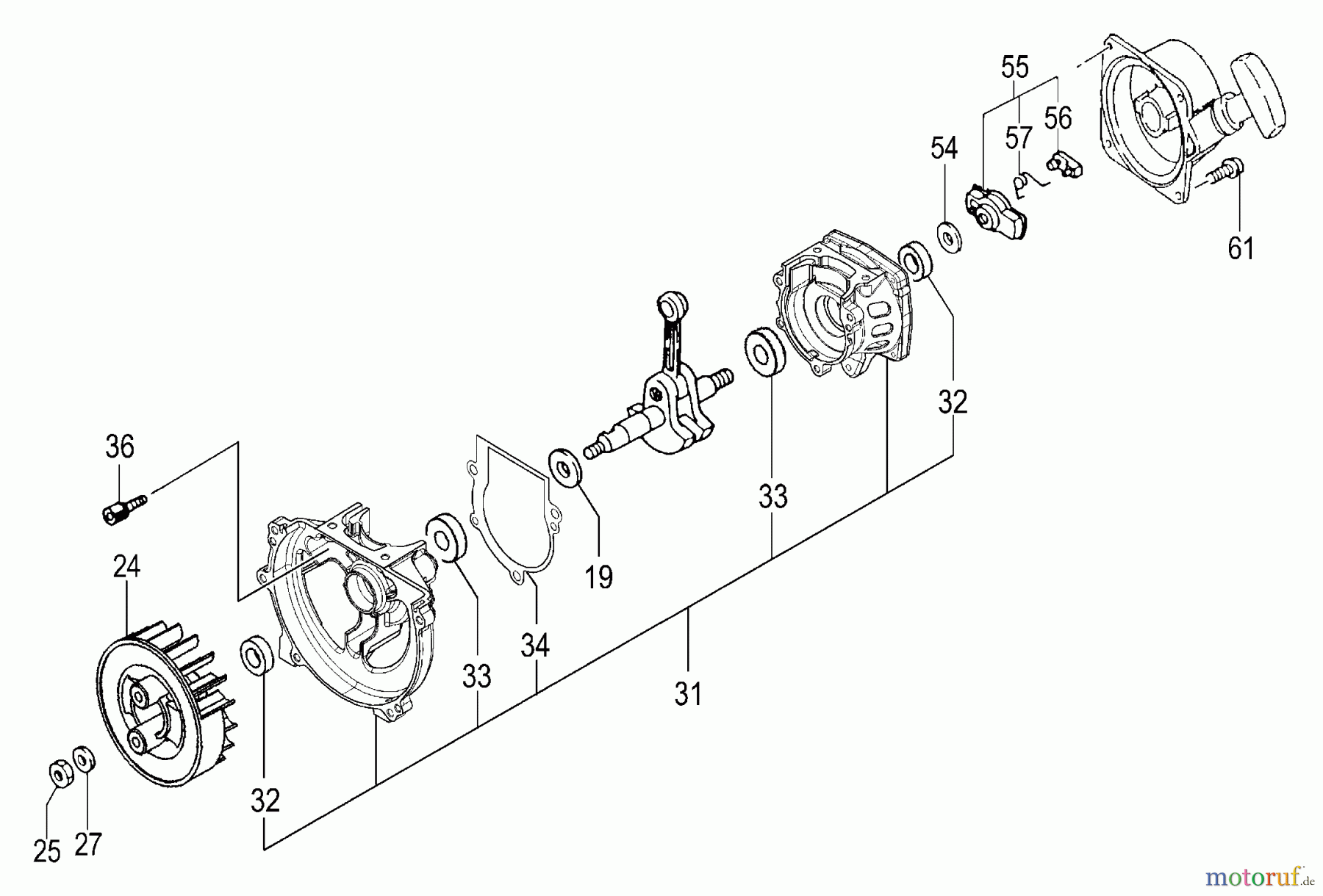  Tanaka Trimmer, Motorsensen TBC-340PFD - Tanaka Grass Trimmer / Brush Cutter Starter Pawl, Flywheel, Crankcase