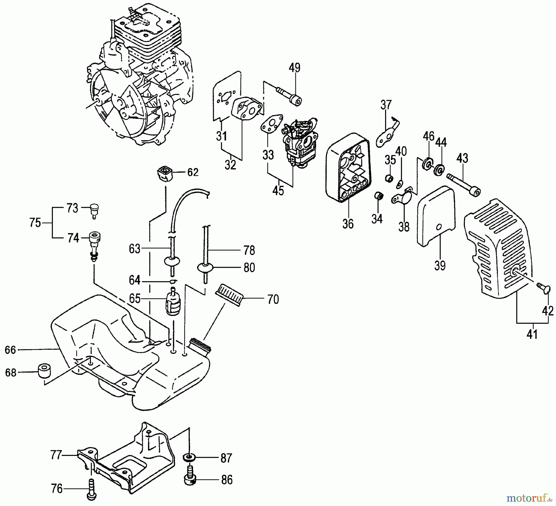 Tanaka Trimmer, Motorsensen TBC-400PF - Tanaka Brushcutter, 40cc Fuel System