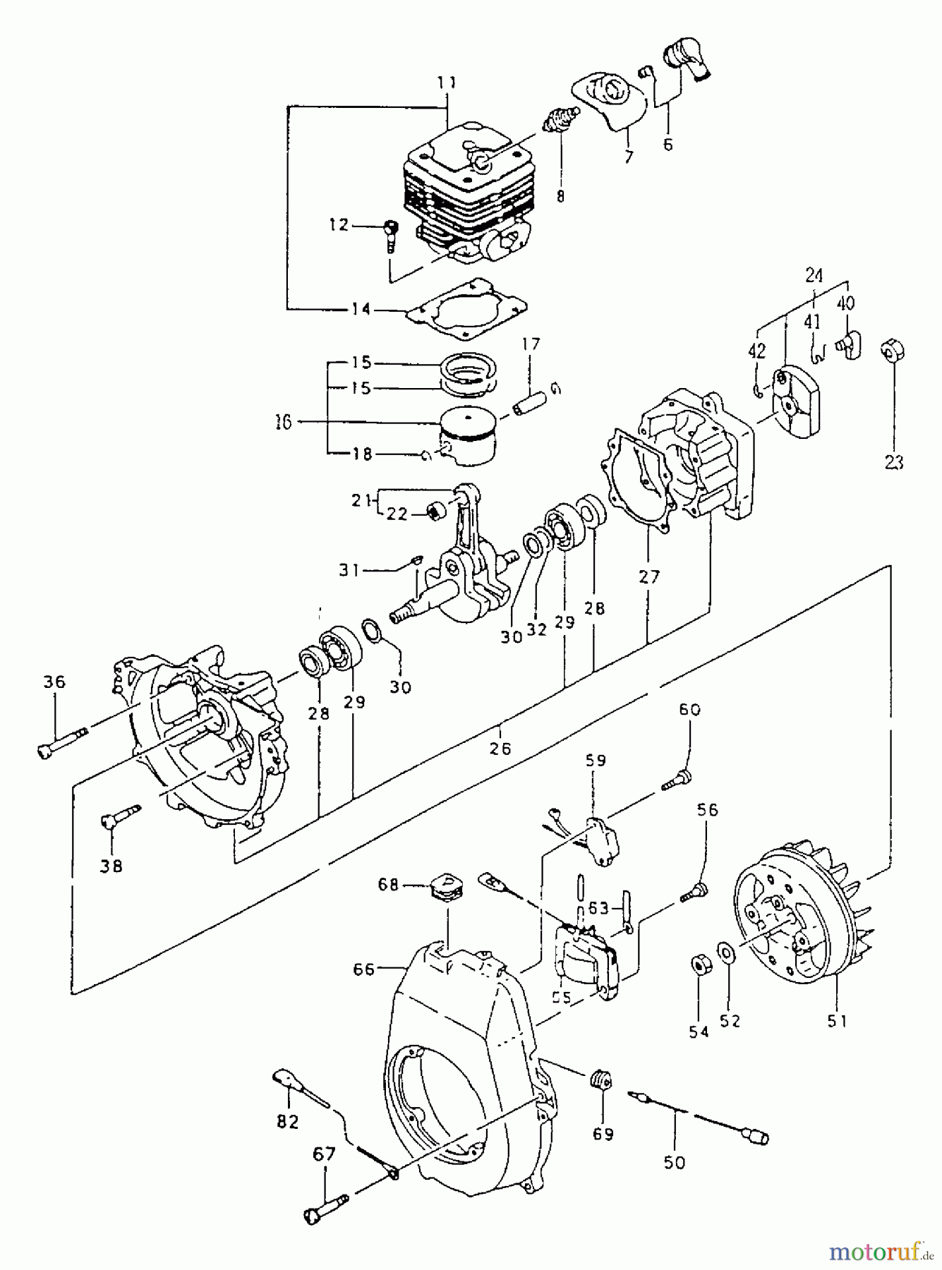 Tanaka Trimmer, Motorsensen TBC-4110 - Tanaka Brush Cutter Engine