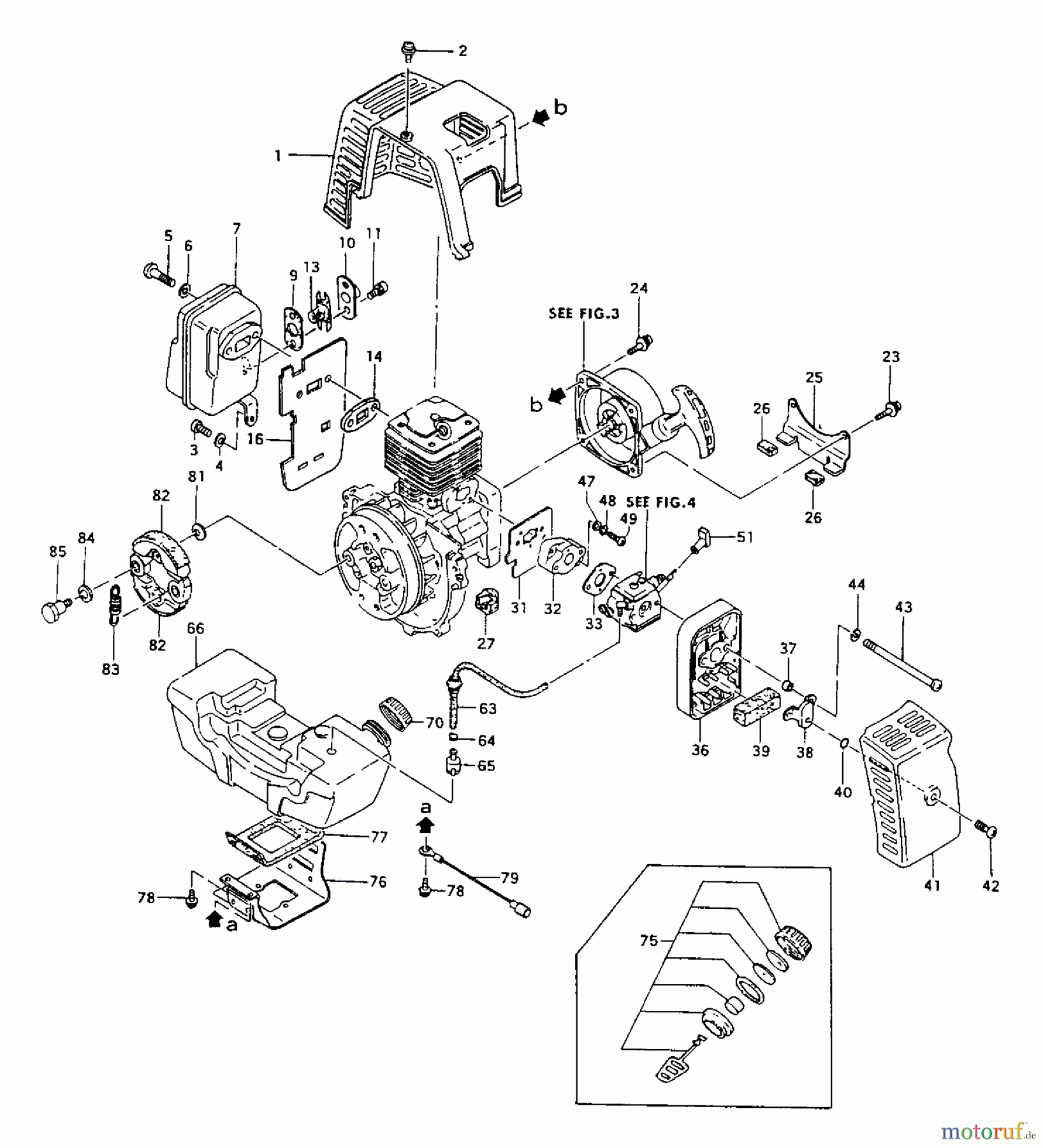 Tanaka Trimmer, Motorsensen TBC-422C - Tanaka Brush Cutter Engine Components