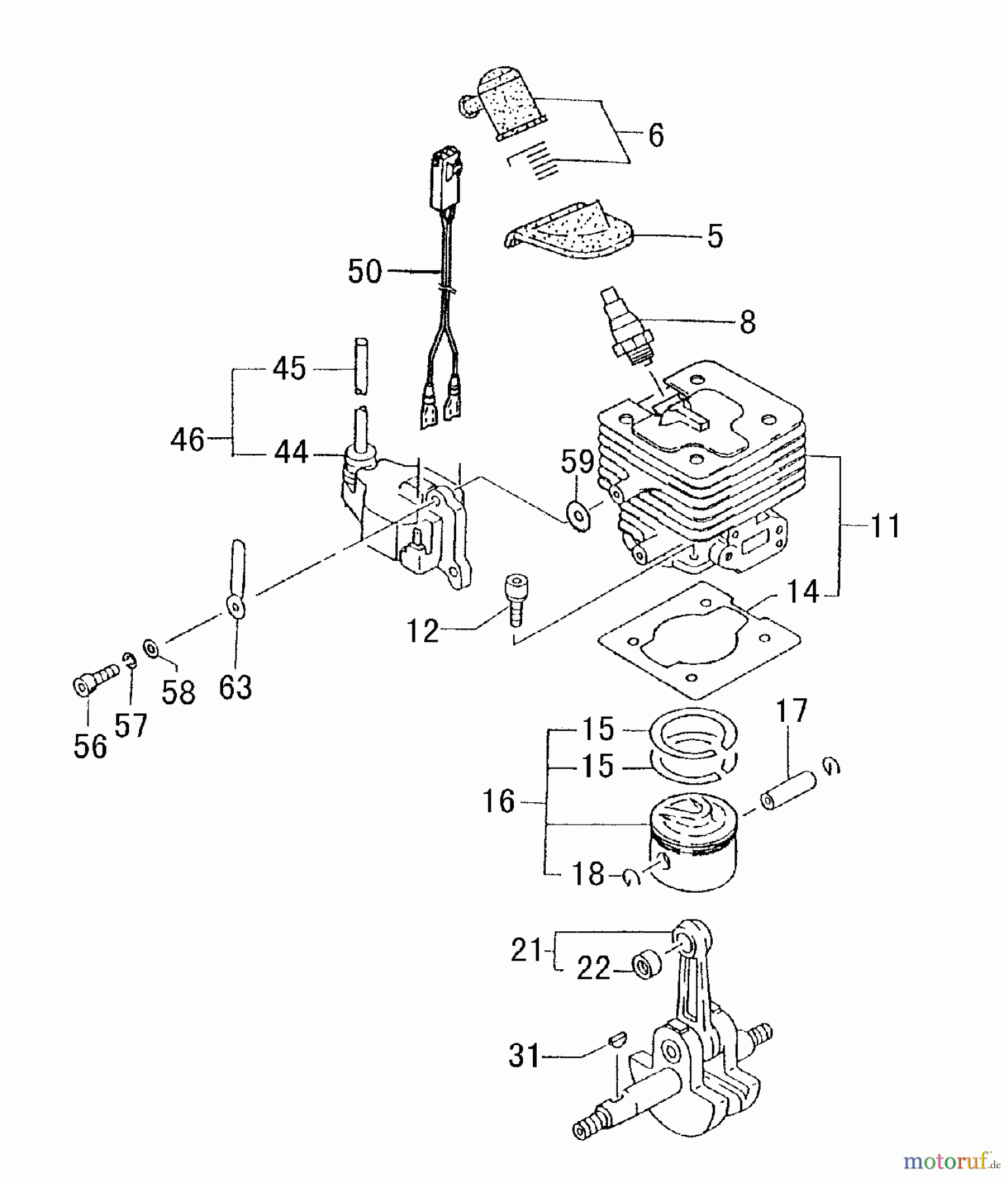 Tanaka Trimmer, Motorsensen TBC-430PF - Tanaka Brush Cutter Cylinder, Piston, Crankshaft, Ignition