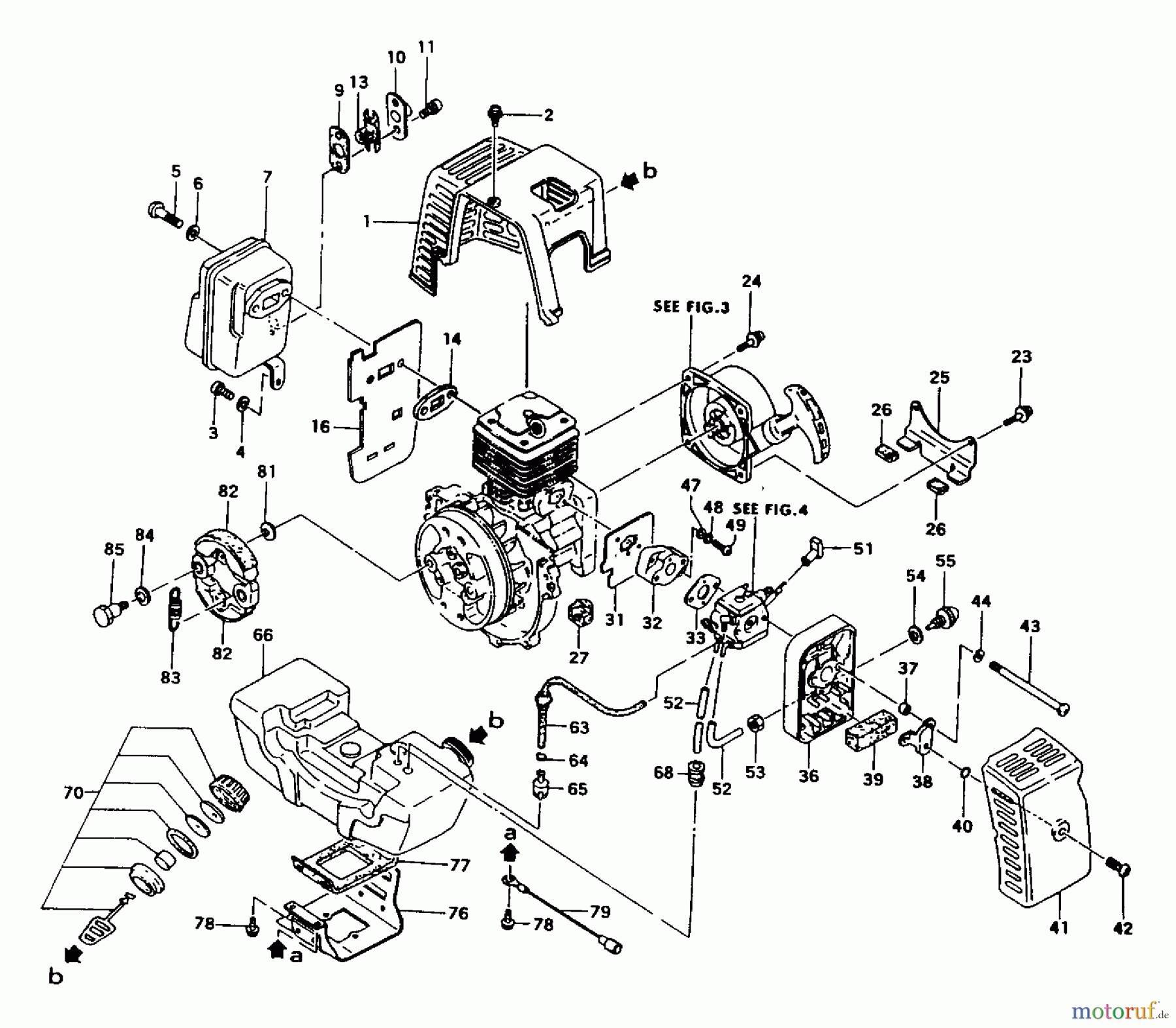 Tanaka Trimmer, Motorsensen TBC-500 - Tanaka Brush Cutter Engine Components