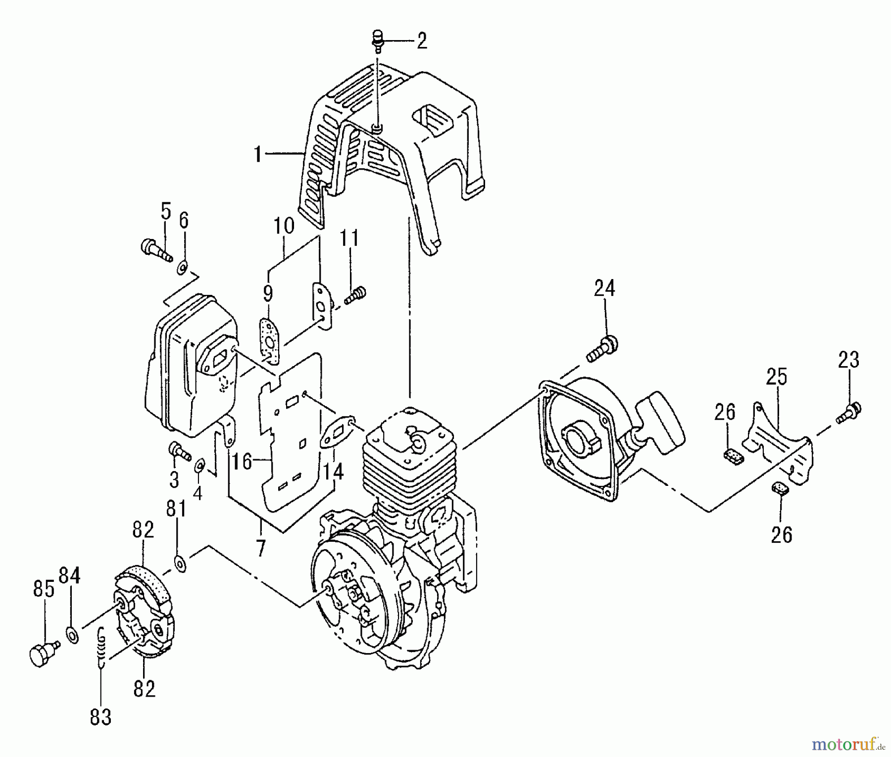 Tanaka Trimmer, Motorsensen TBC-600 - Tanaka Brush Cutter Clutch, Muffler, Engine Cover