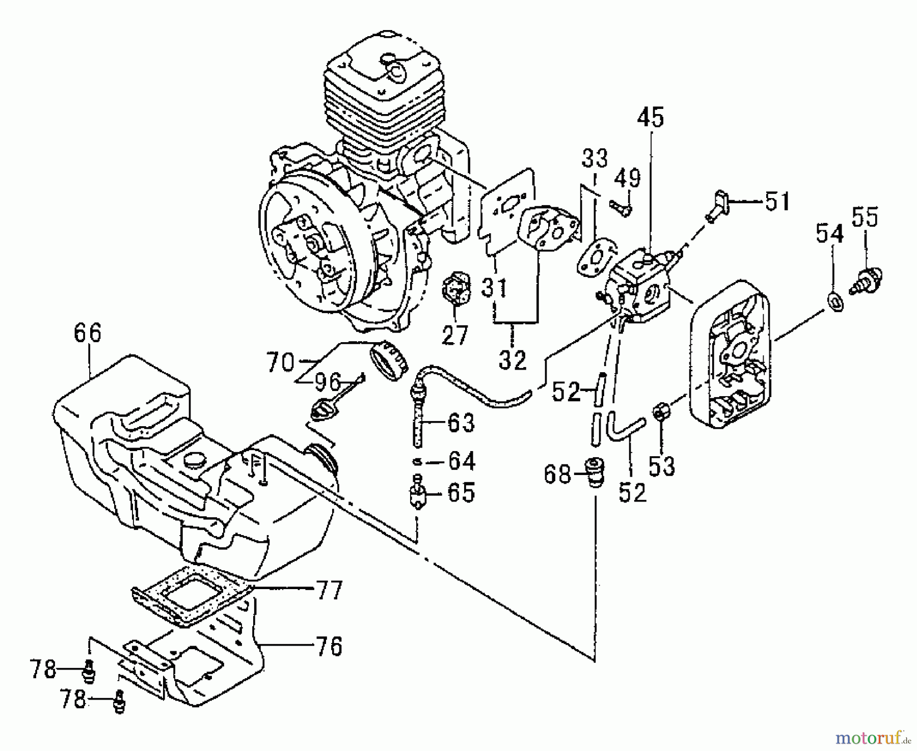 Tanaka Trimmer, Motorsensen TBC-600 - Tanaka Brush Cutter Fuel System