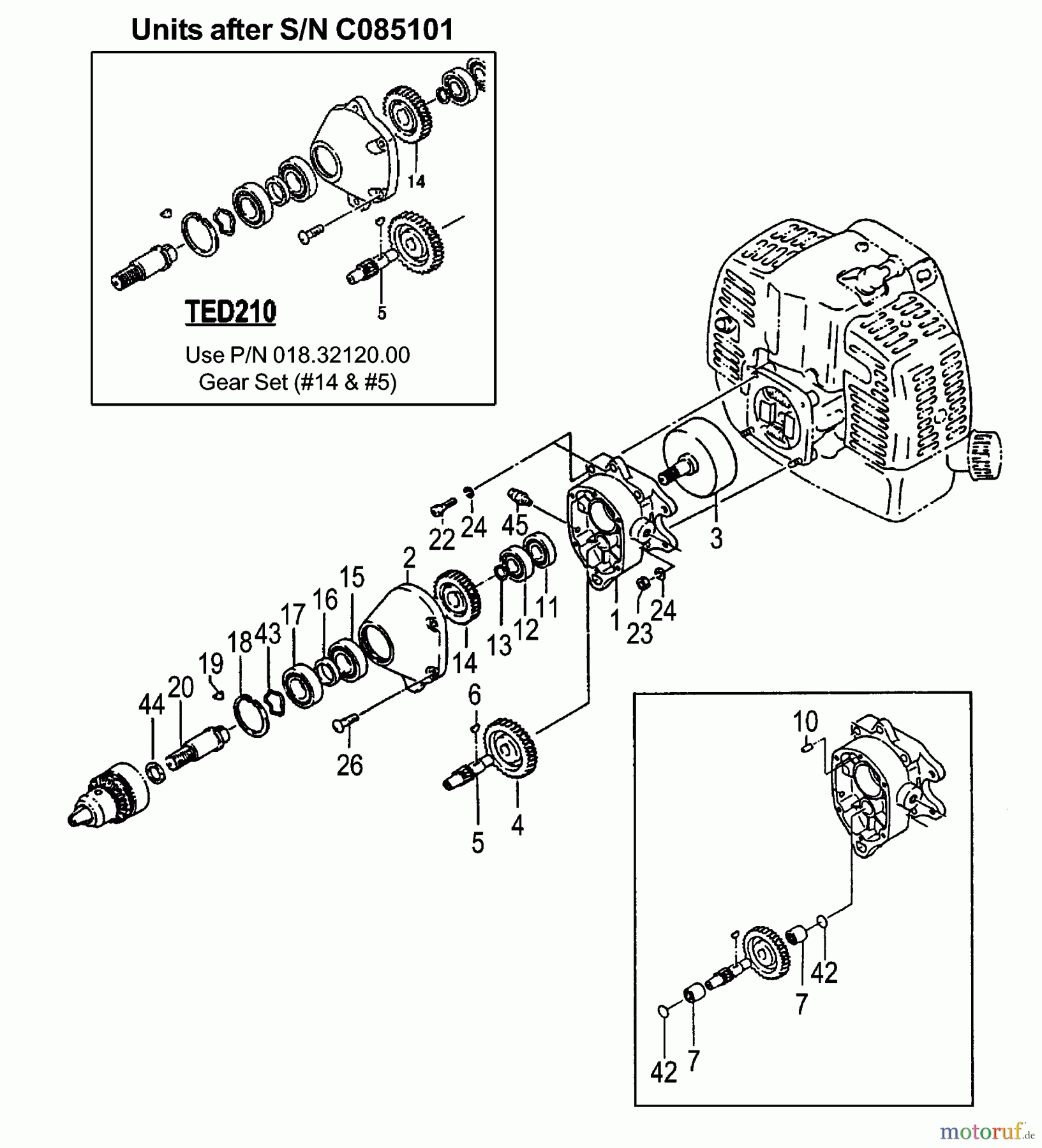 Tanaka Erdbohrer TED-210 - Tanaka Gas Drill Gear Case