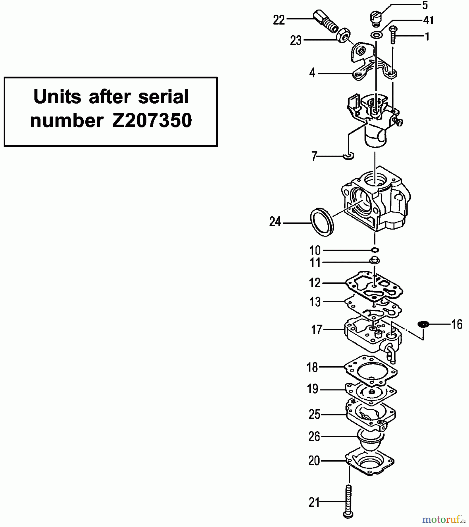 Tanaka Erdbohrer TED-262 - Tanaka Portable Gas Drill Carburetor (Units after serial number Z207350)