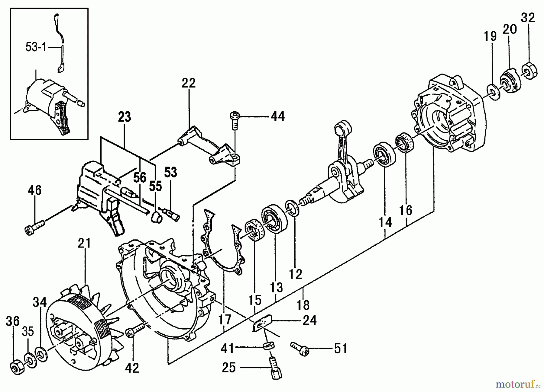  Tanaka Erdbohrer TED-262 - Tanaka Portable Gas Drill Crankcase, Flywheel, Ignition