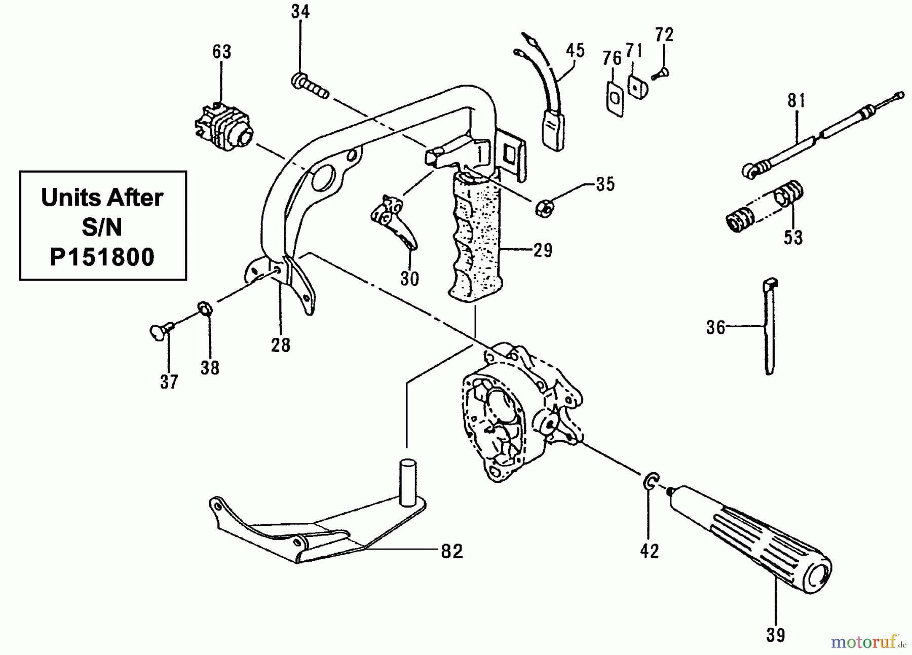 Tanaka Erdbohrer TED-262 - Tanaka Portable Gas Drill Handles & Throttle (Units After S/N P151800)