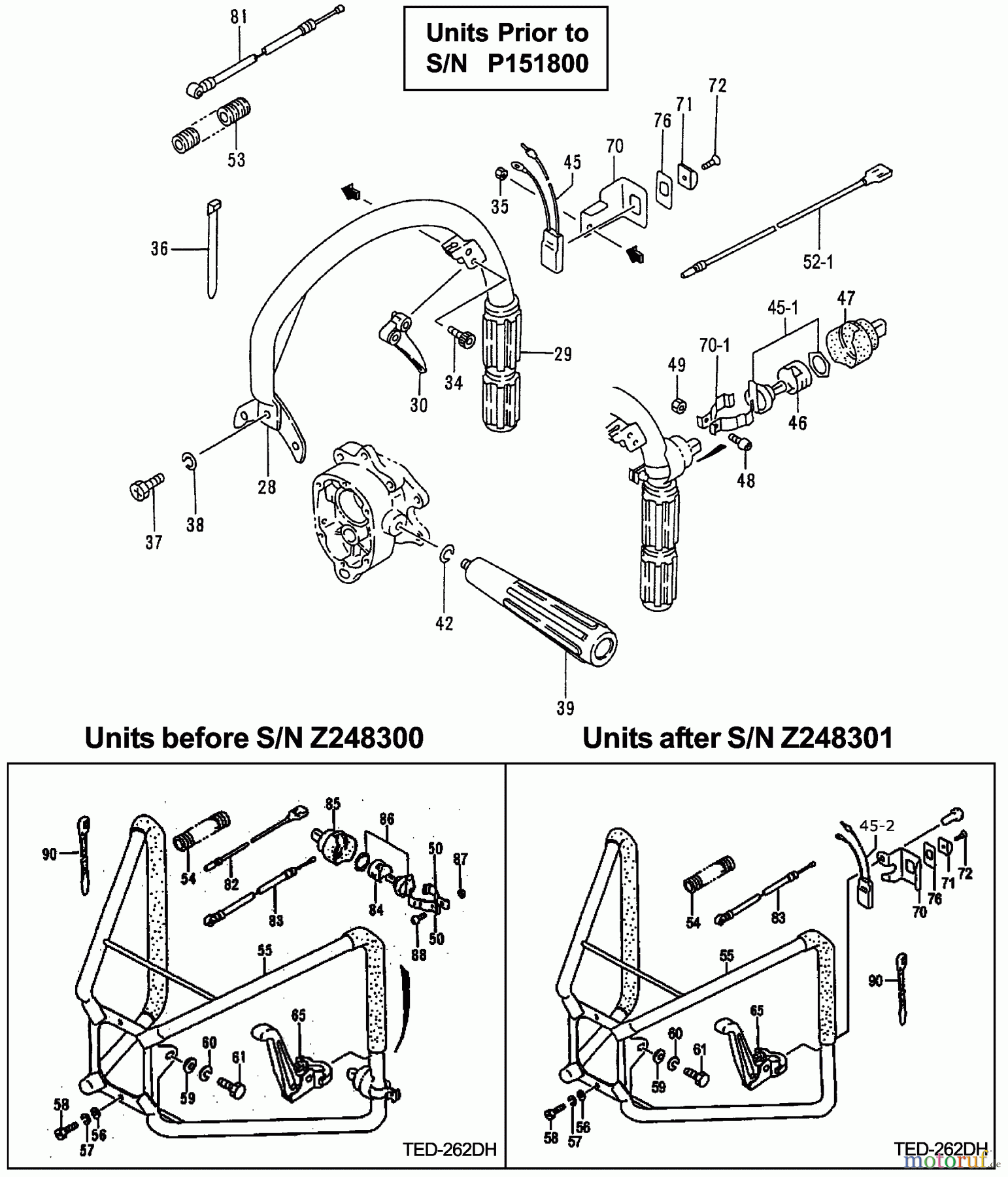 Tanaka Erdbohrer TED-262 - Tanaka Portable Gas Drill Handles & Throttle (Units Prior to S/N P151800)