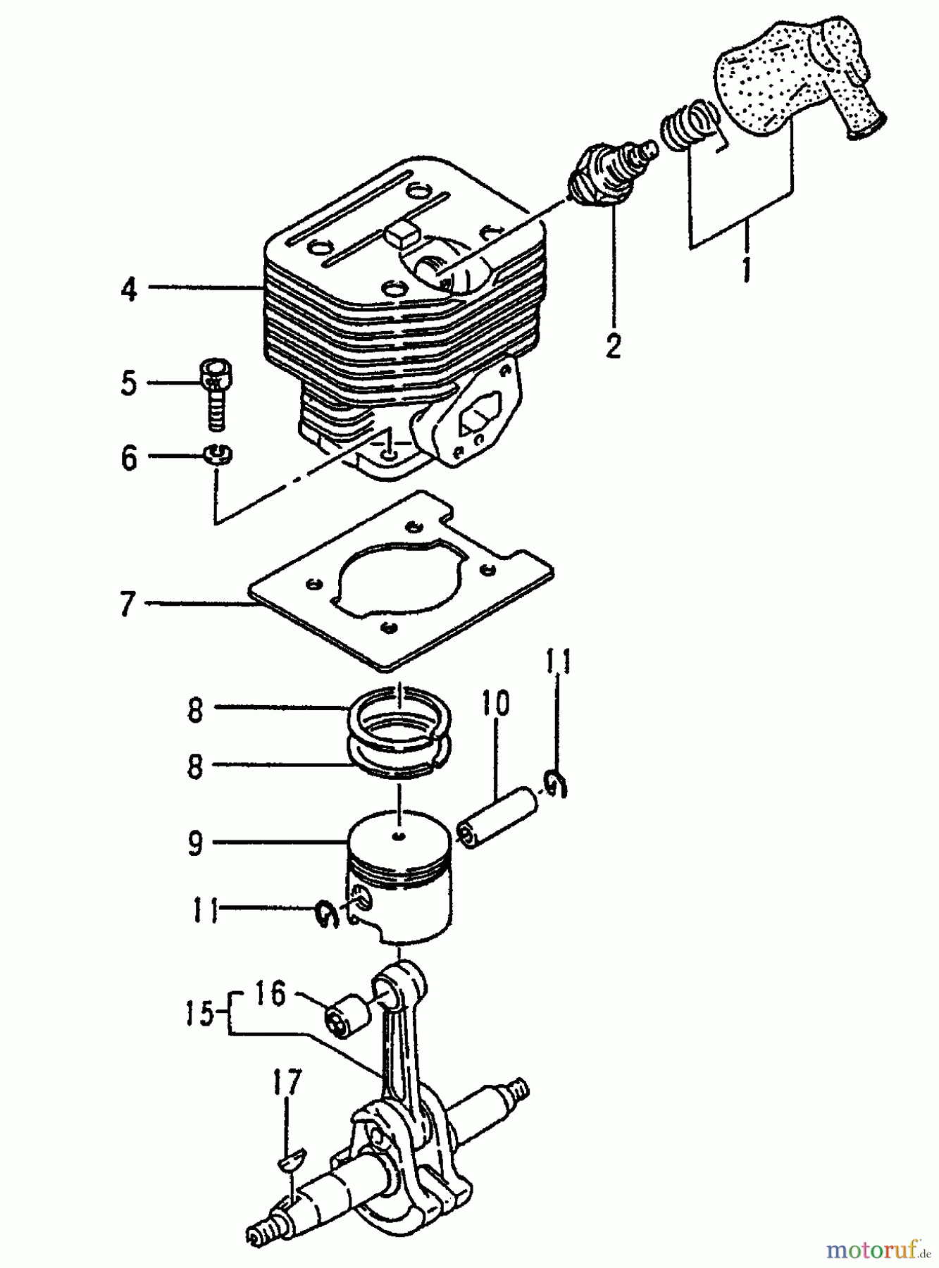 Tanaka Erdbohrer TIA-340 - Tanaka Power Auger Cylinder, Piston, Crankshaft