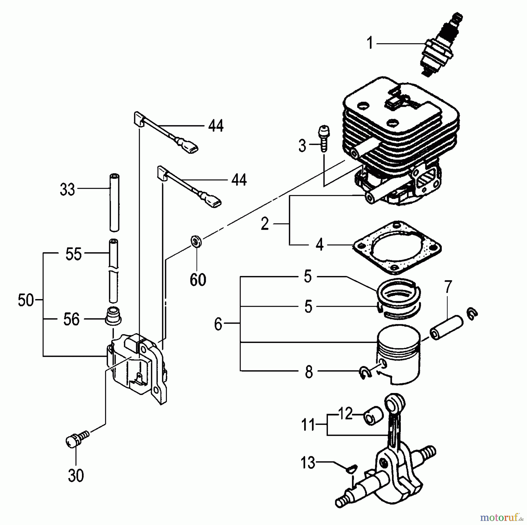 Tanaka Erdbohrer TIA-350S - Tanaka One Man Earth Auger Cylinder, Piston, Crankshaft & Ignition