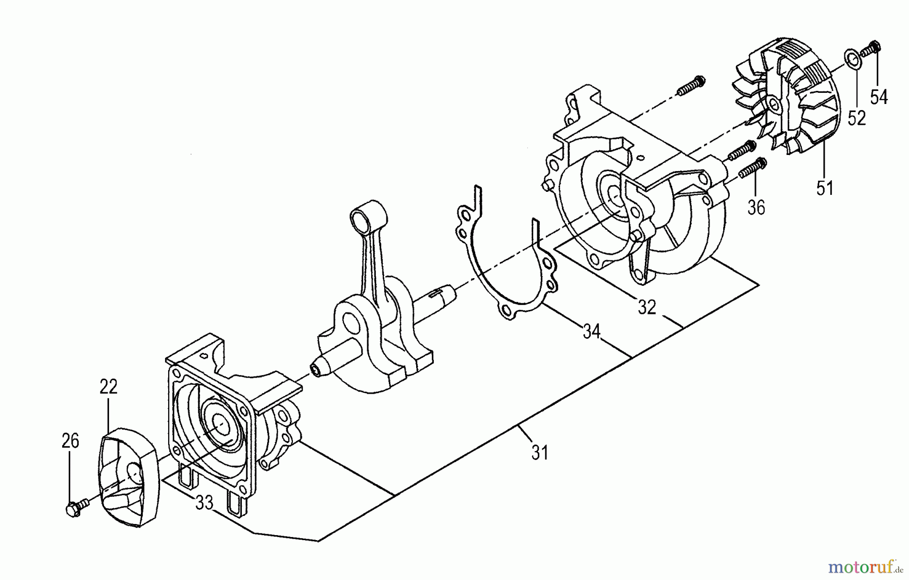 Tanaka Kantenschneider TPE-2501 - Tanaka Portable Edger Crankcase, Flywheel, Starter Pulley