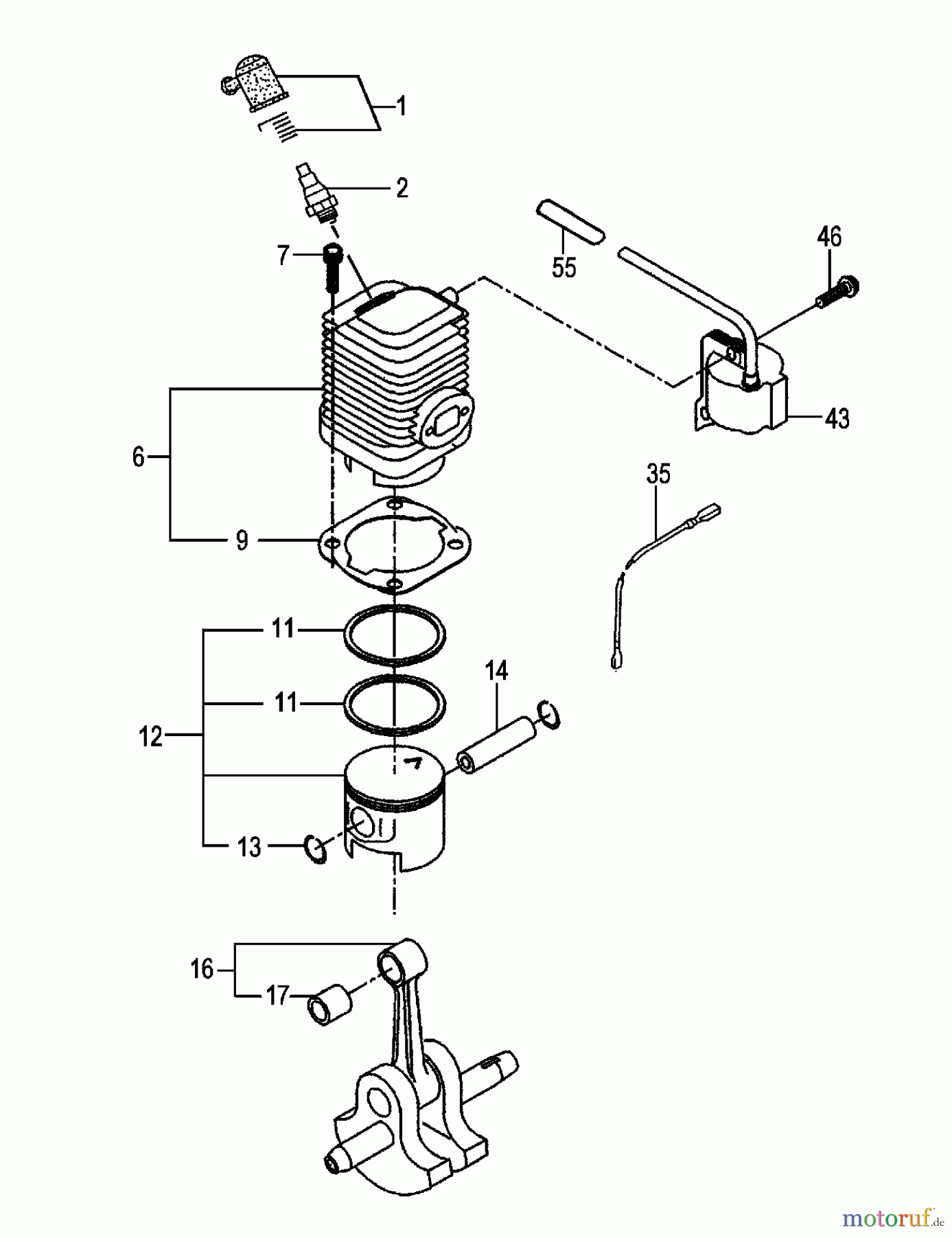 Tanaka Kantenschneider TPE-2501 - Tanaka Portable Edger Cylinder, Piston, Crankshaft, Ingition