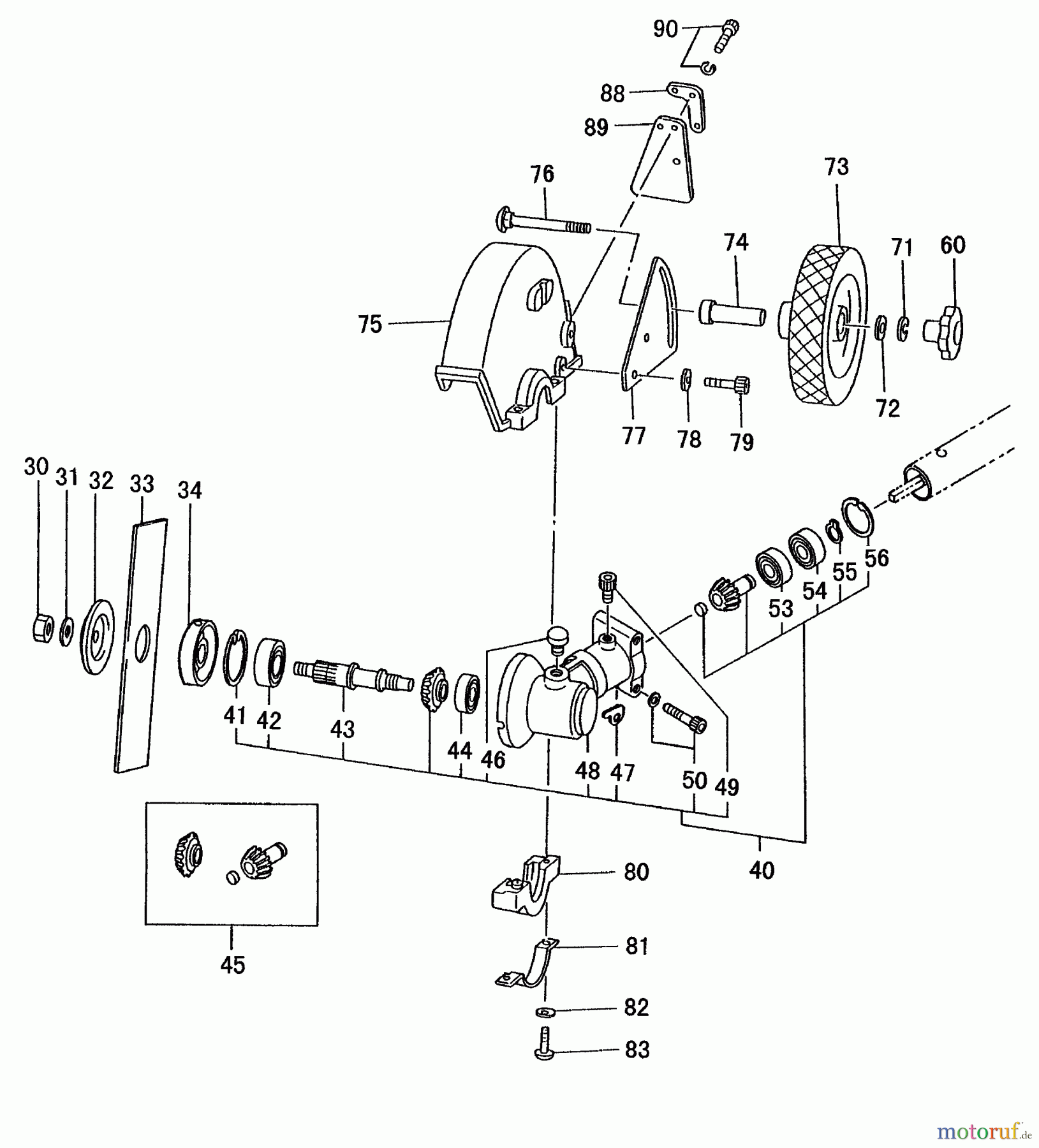 Tanaka Kantenschneider TPE-250PF - Tanaka Portable Edger Gear Case, Safety Guard, Wheel, Blade