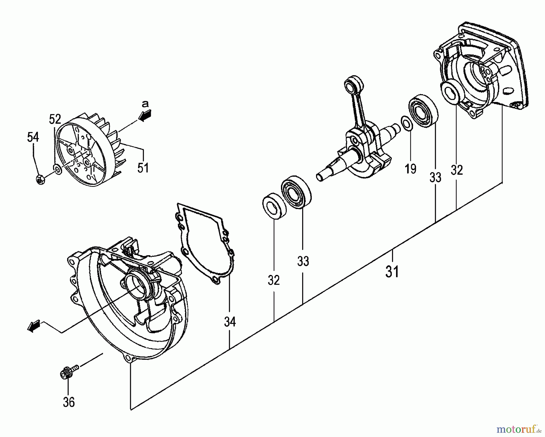  Tanaka Kantenschneider TPE-260PF - Tanaka Portable Edger Crankcase, Flywheel, Pulley
