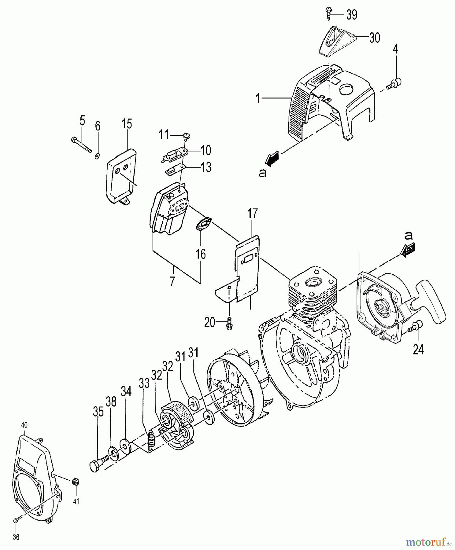 Tanaka Motoren PF-2500 - Tanaka Utility / Scooter Engine Clutch, Muffler, Engine Cover