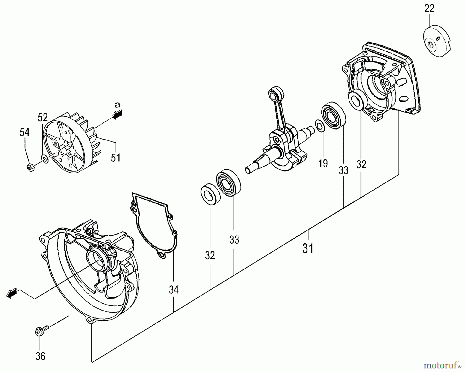 Tanaka Motoren PF-2500 - Tanaka Utility / Scooter Engine Crankcase, Flywheel, Ignition