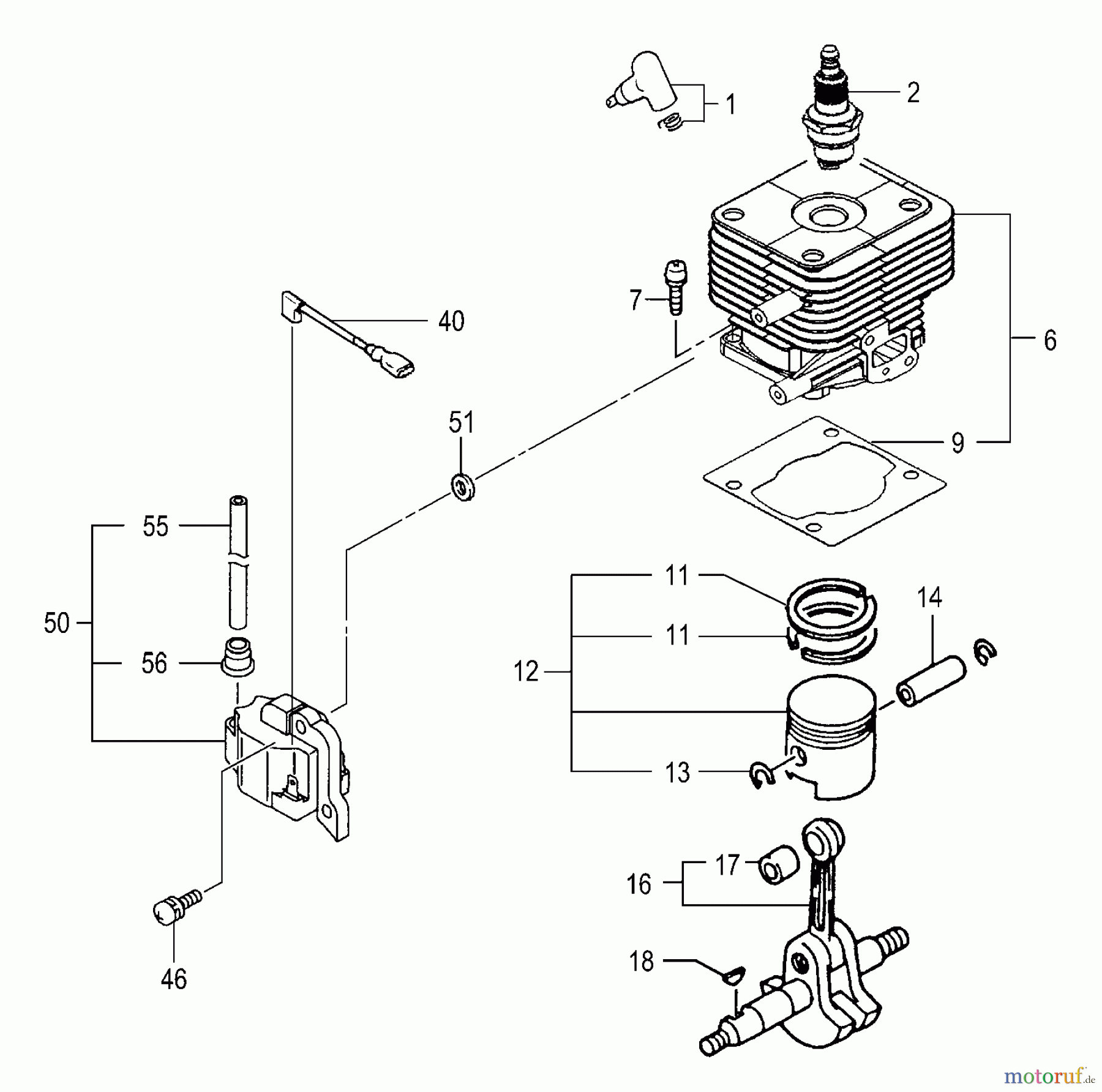 Tanaka Motoren PF-3000 - Tanaka Utility / Scooter Engine Cylinder,Pistion,Crankshaft,Ignition