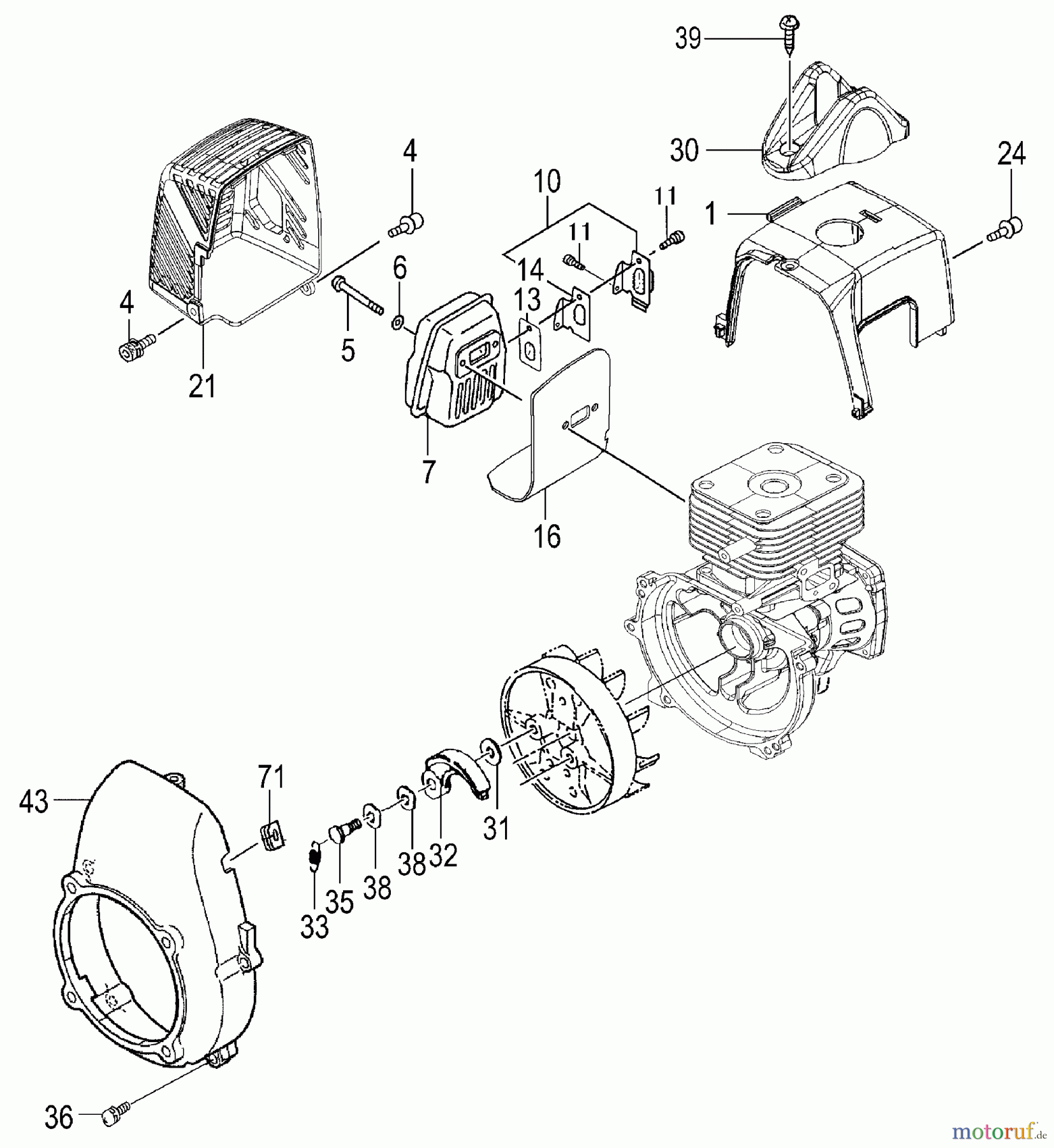  Tanaka Motoren PF-3300 - Tanaka Utility / Scooter Engine Clutch, Muffler, Engine Cover