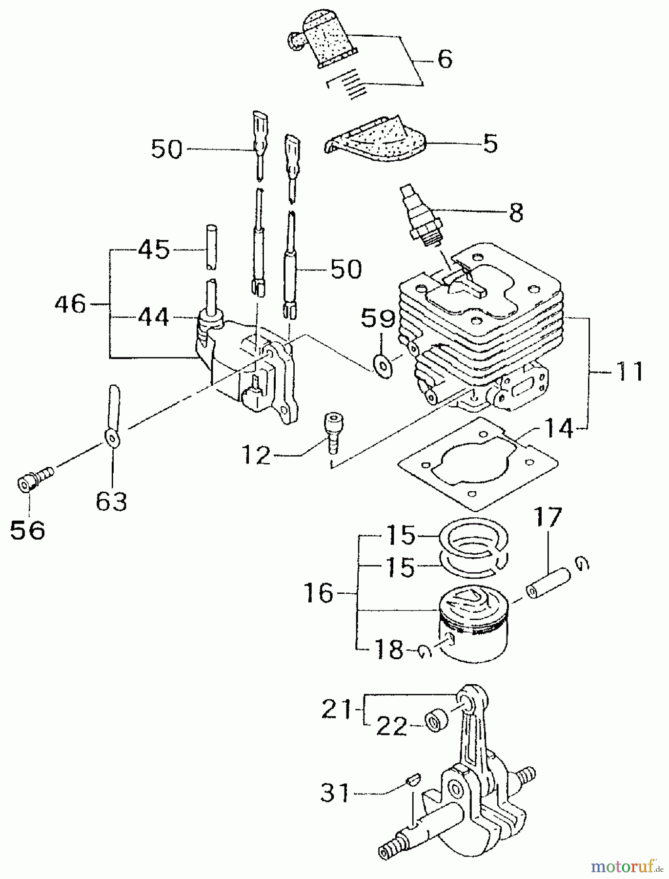 Tanaka Motoren PF-4010 - Tanaka Utility / Scooter Engine W/O Fuel Tank Cylinder, Piston, Ignition