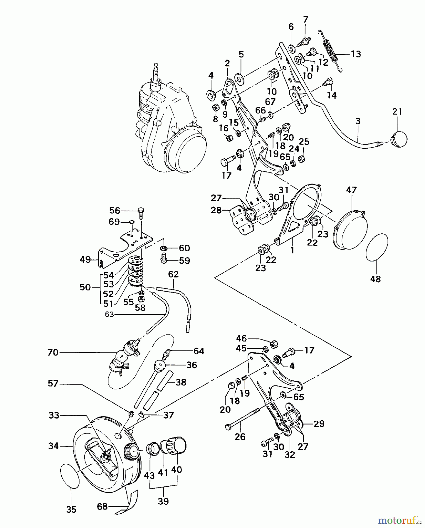 Tanaka Motoren QBM-23 - Tanaka Bicycle Engine Bracket & Roller Engage Lever