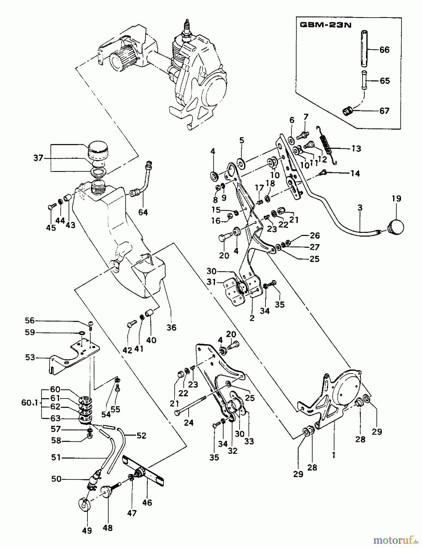 Tanaka Motoren QBM-23N - Tanaka Bicycle Engine Bracket, Tank & Pump