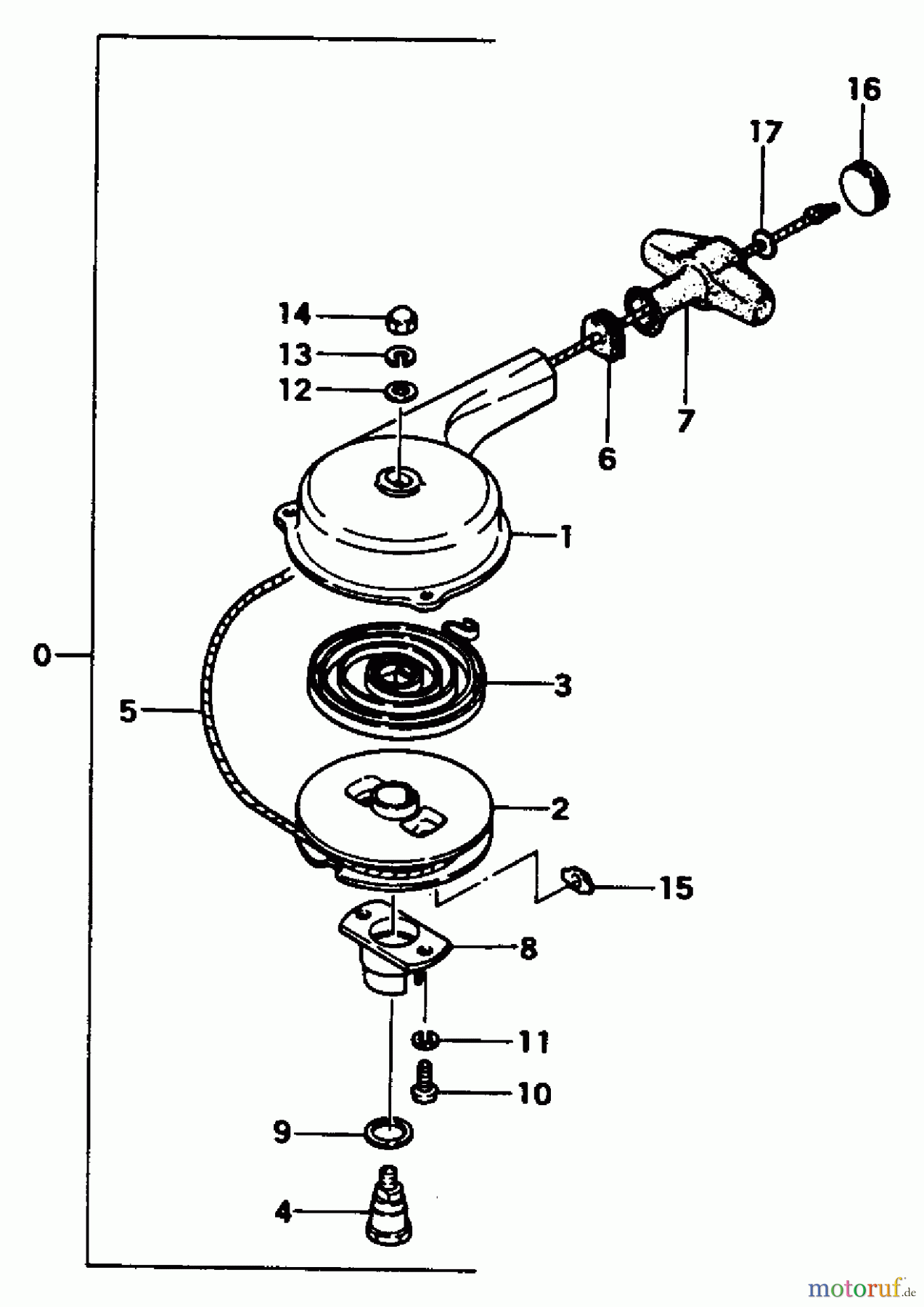  Tanaka Botsmotoren TOB-175 - Tanaka 1.75HP Outboard Motor Recoil Starter