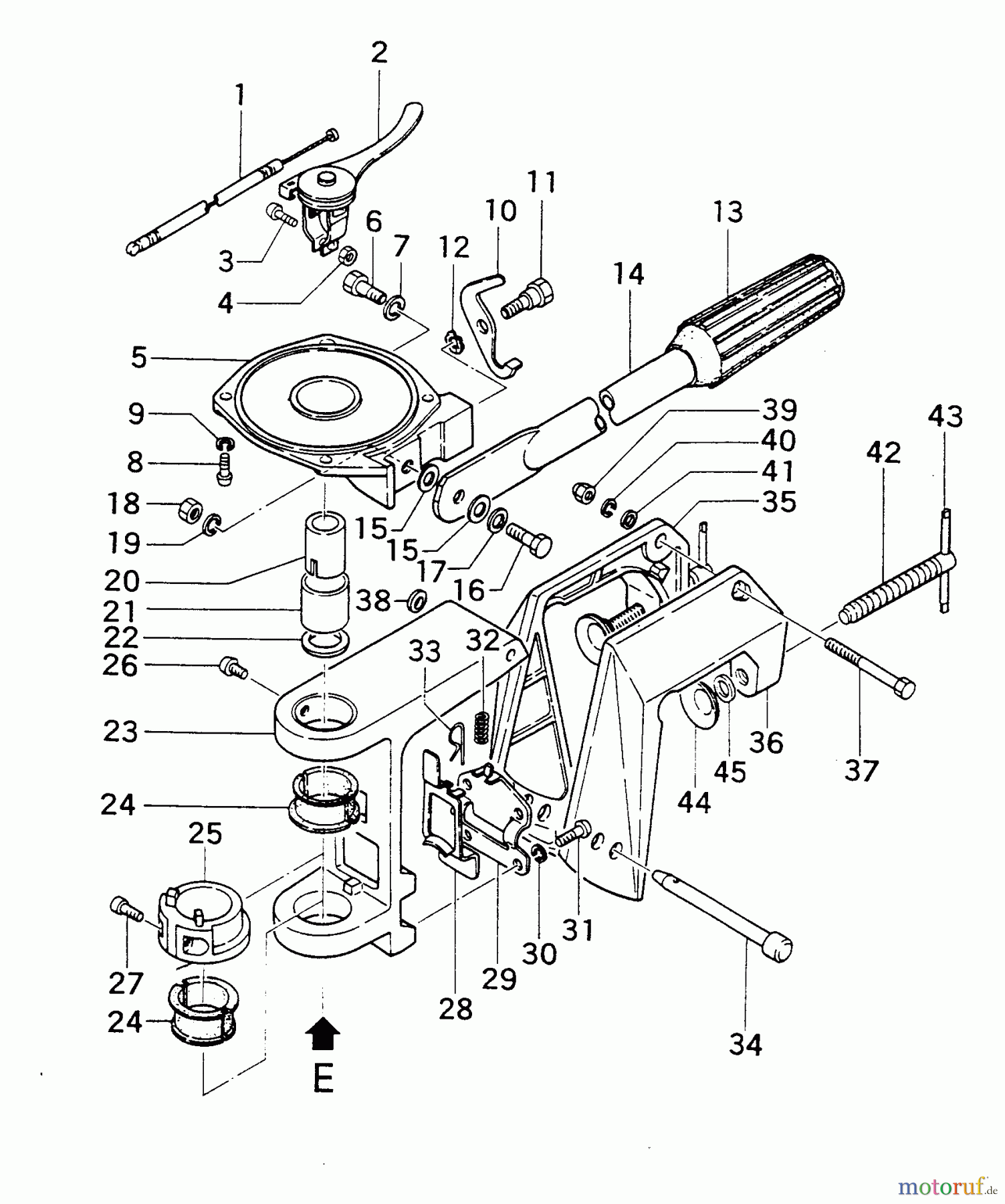  Tanaka Botsmotoren TOB-25 - Tanaka 2.5HP Outboard Motor Handle & Bracket