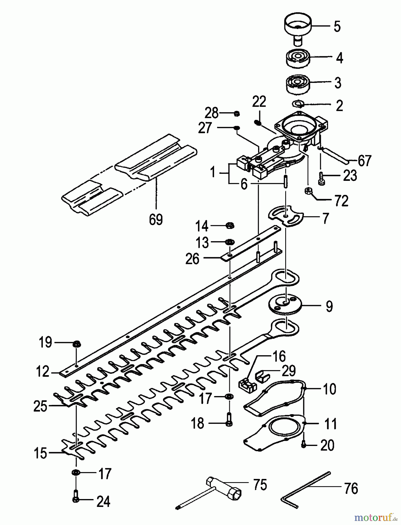 Tanaka Heckenscheeren THT-2000 - Tanaka Hedge Trimmer Gear Case & Blades