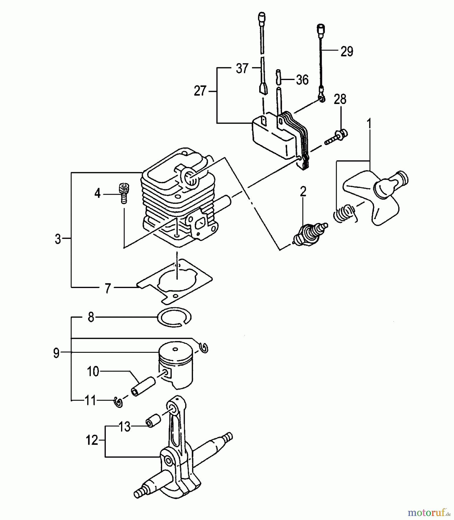 Tanaka Heckenscheeren THT-210S - Tanaka Hedge Trimmer Cylinder, Piston, Crankshaft