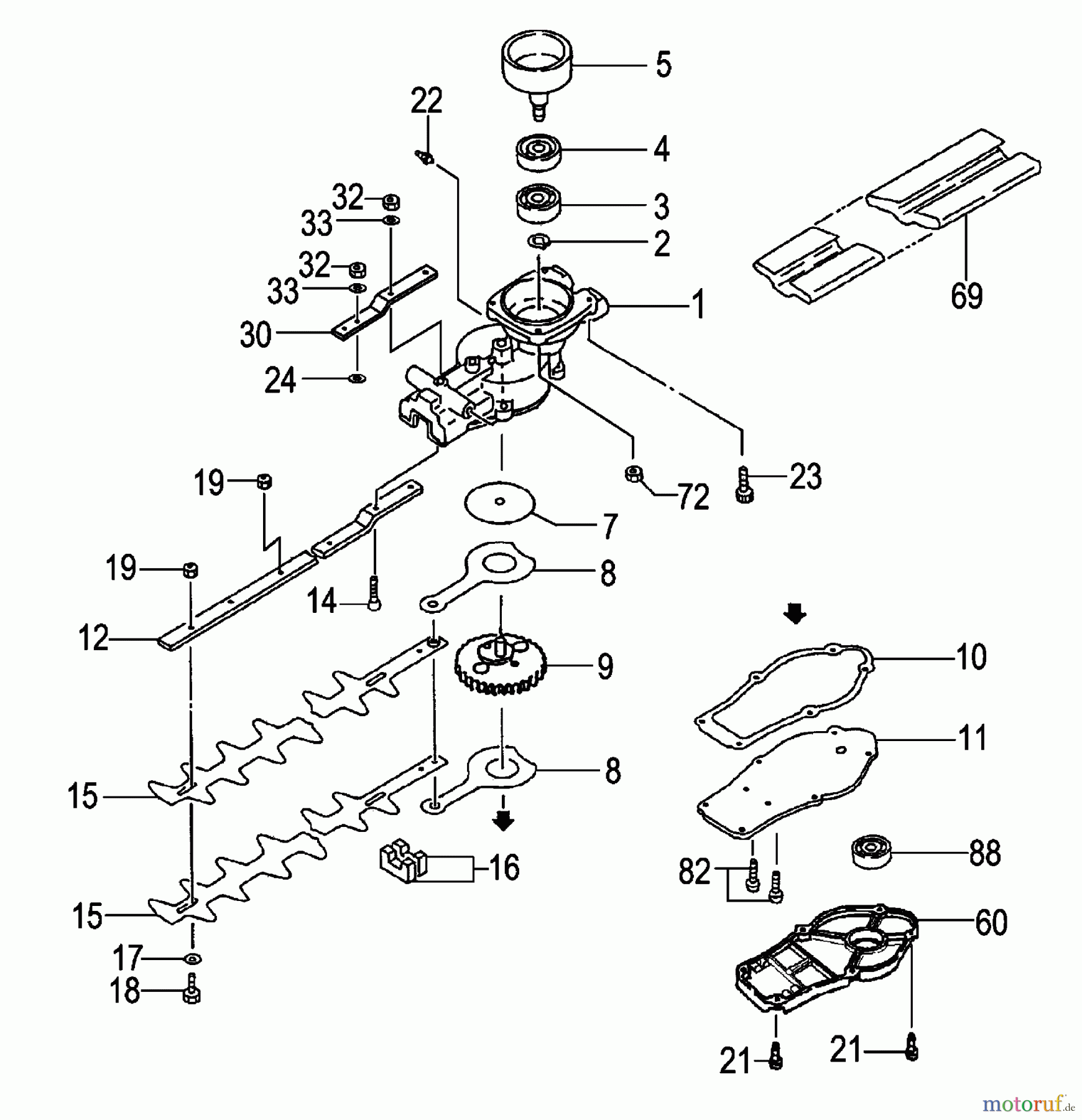 Tanaka Heckenscheeren THT-210S - Tanaka Hedge Trimmer Gear Case & Blades