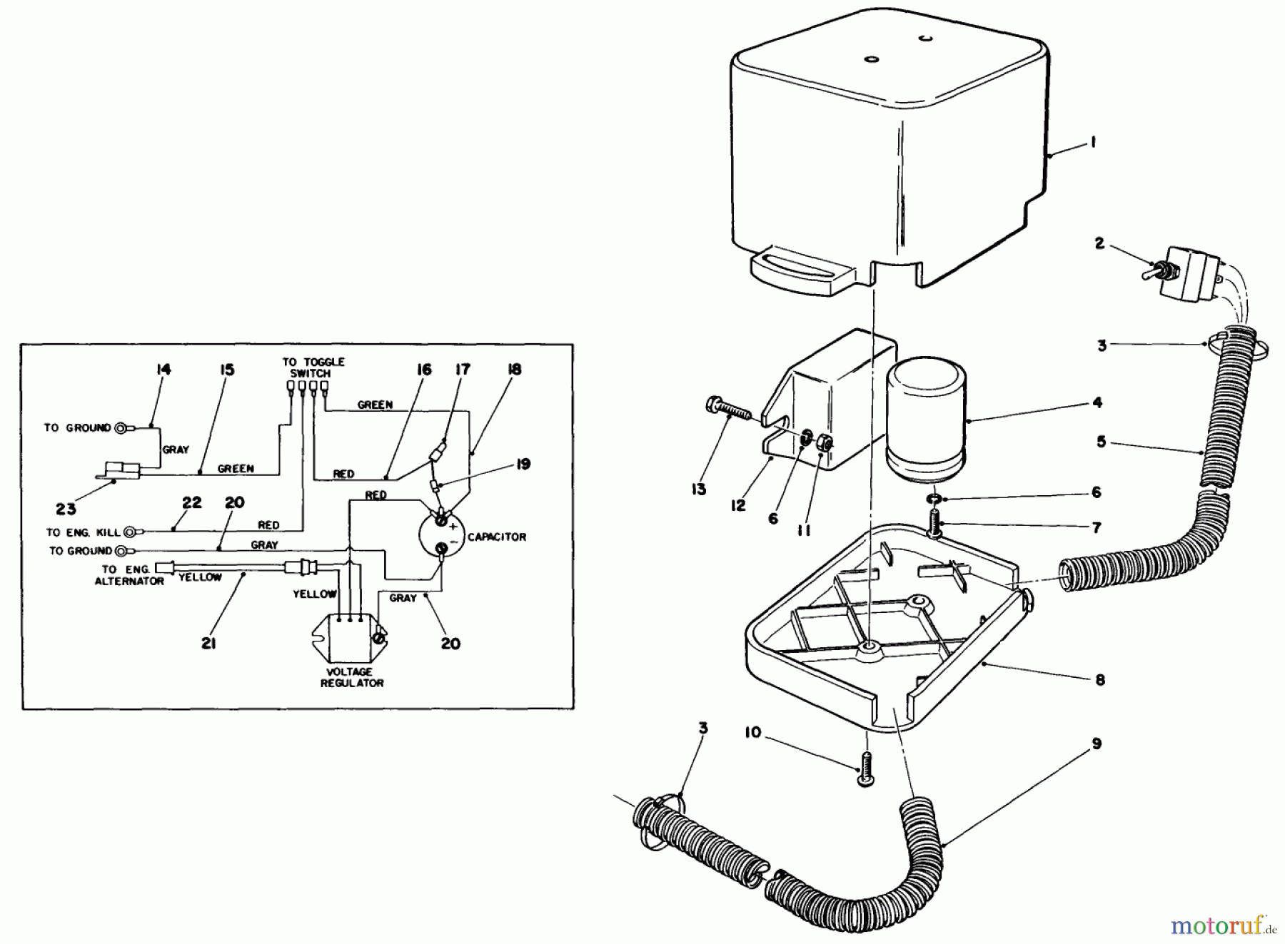 Toro Neu Mowers, Drive Unit Only 30111 - Toro Mid-Size Proline Gear Traction Unit, 11 hp, 1984 (4000001-4999999) ELECTRICAL PACKAGE