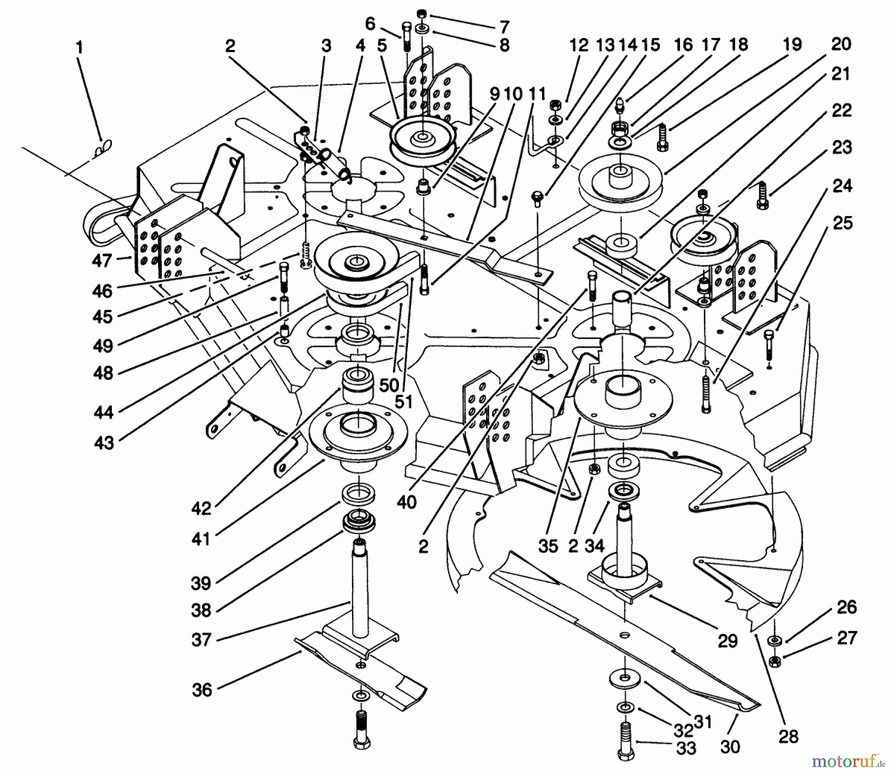 Toro Neu Mowers, Deck Assembly Only 30148 - Toro 48