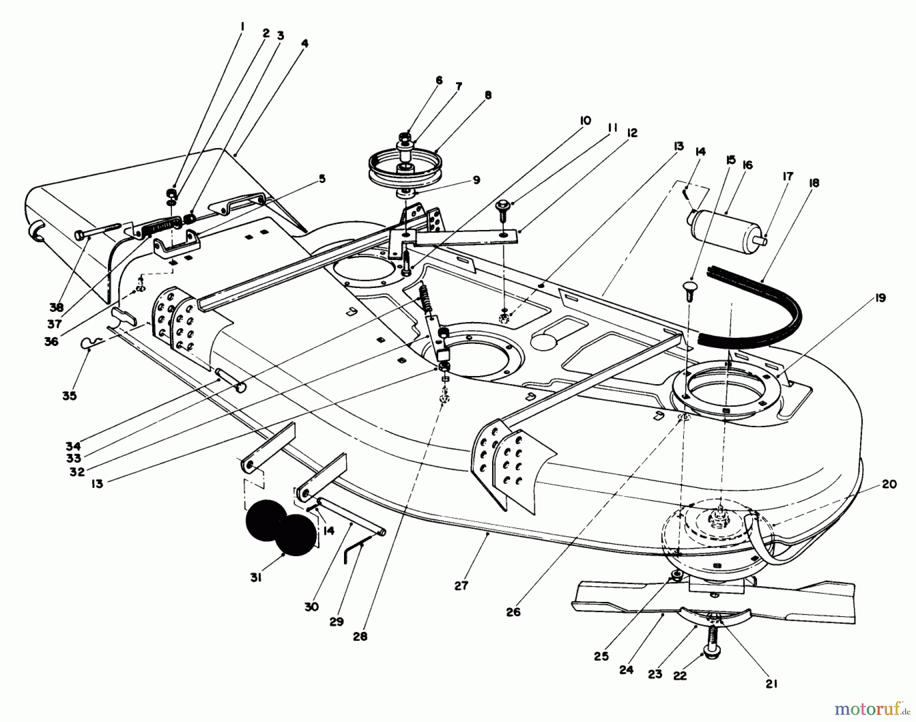Toro Neu Mowers, Deck Assembly Only 30544 (117/120) - Toro 44