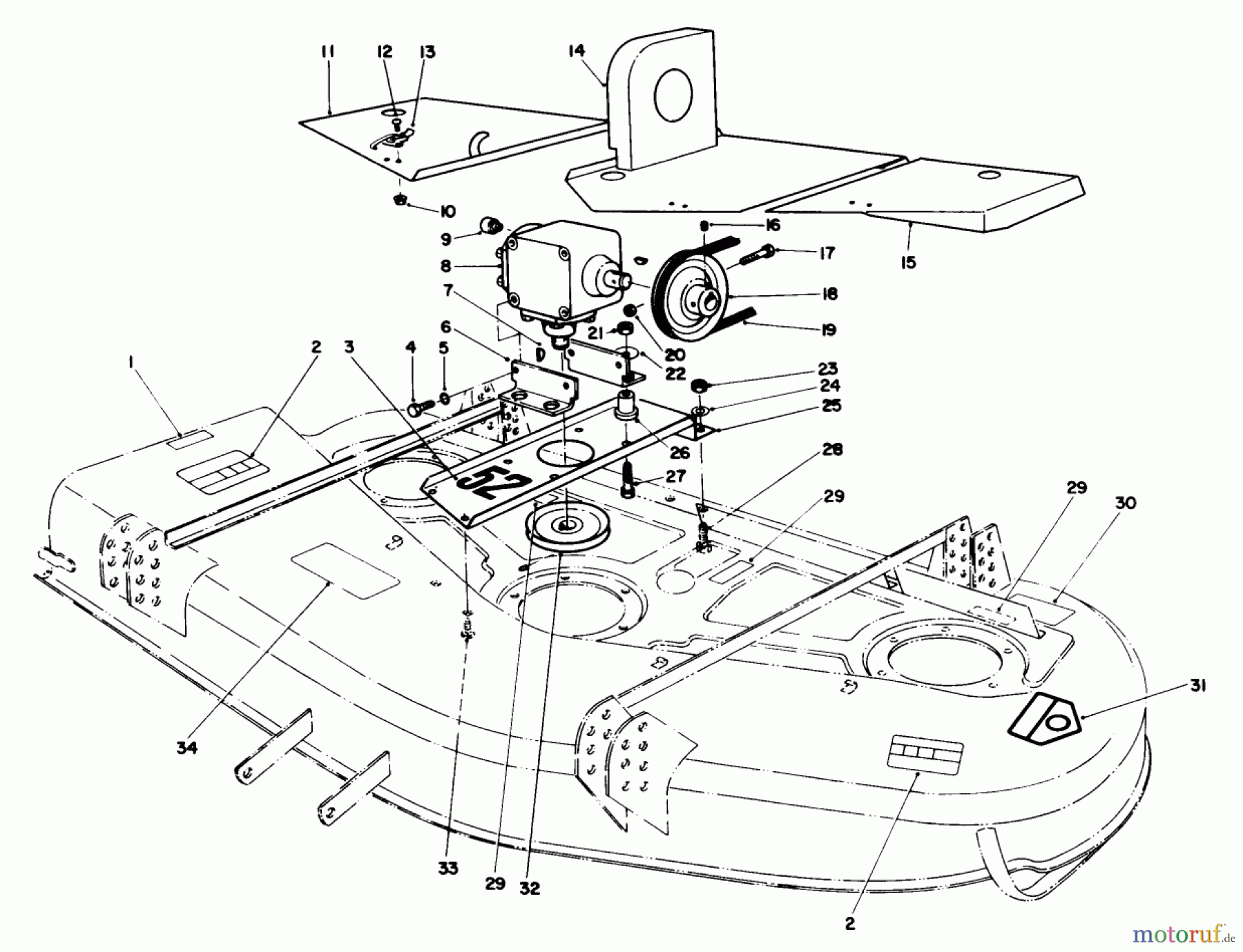 Toro Neu Mowers, Deck Assembly Only 30544 (117/120) - Toro 44