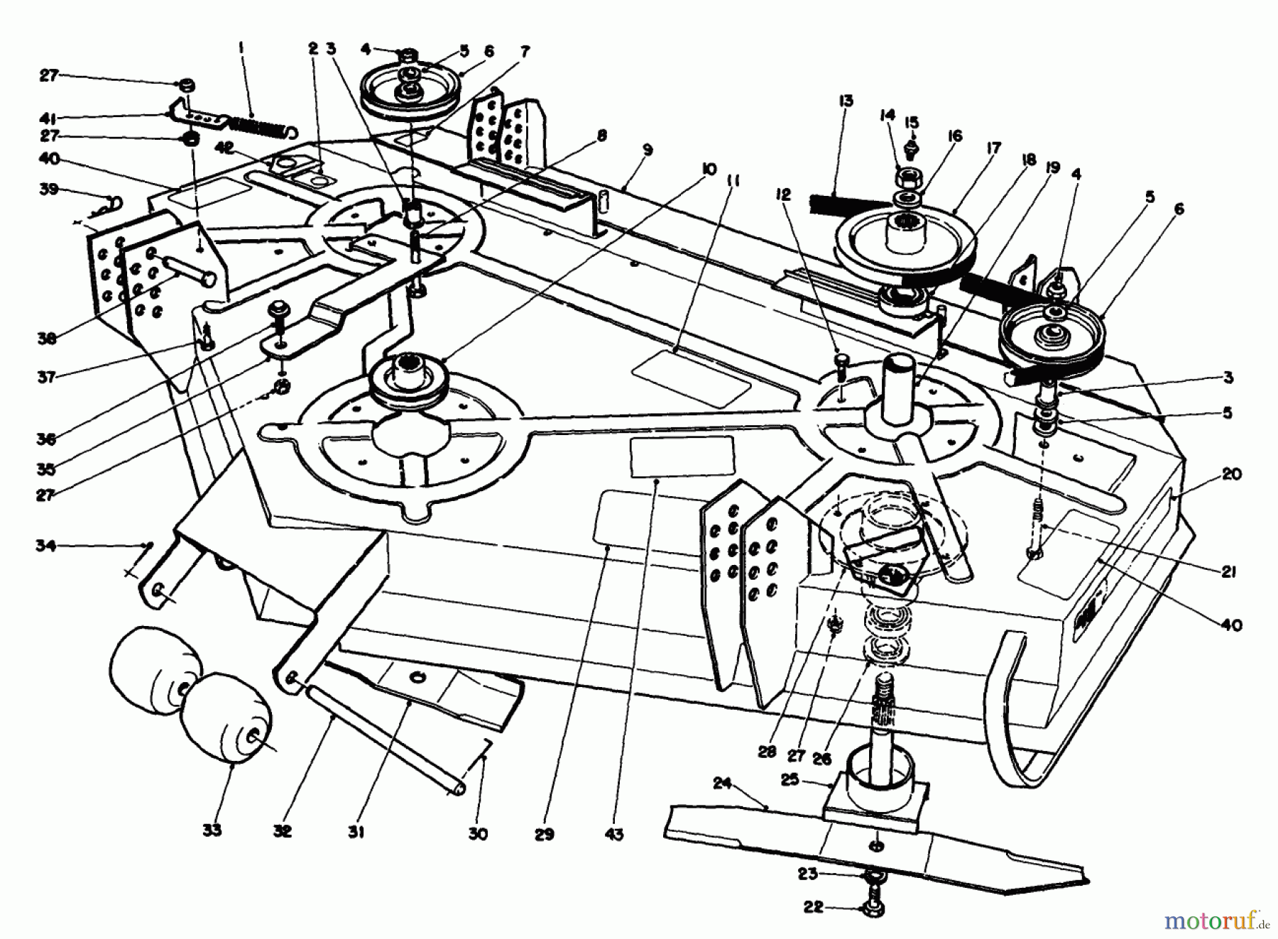 Toro Neu Mowers, Deck Assembly Only 30544 (117/120) - Toro 44