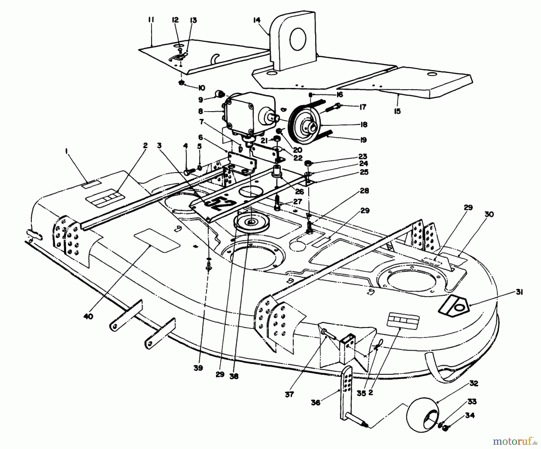 Toro Neu Mowers, Deck Assembly Only 30544 (117/120) - Toro 44
