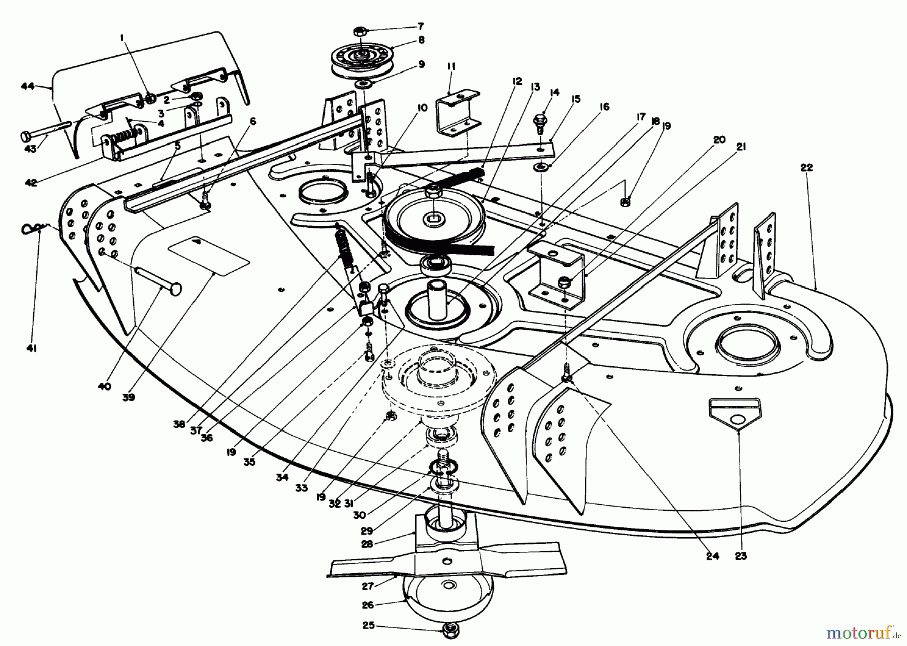 Toro Neu Mowers, Deck Assembly Only 30544 (120) - Toro 44