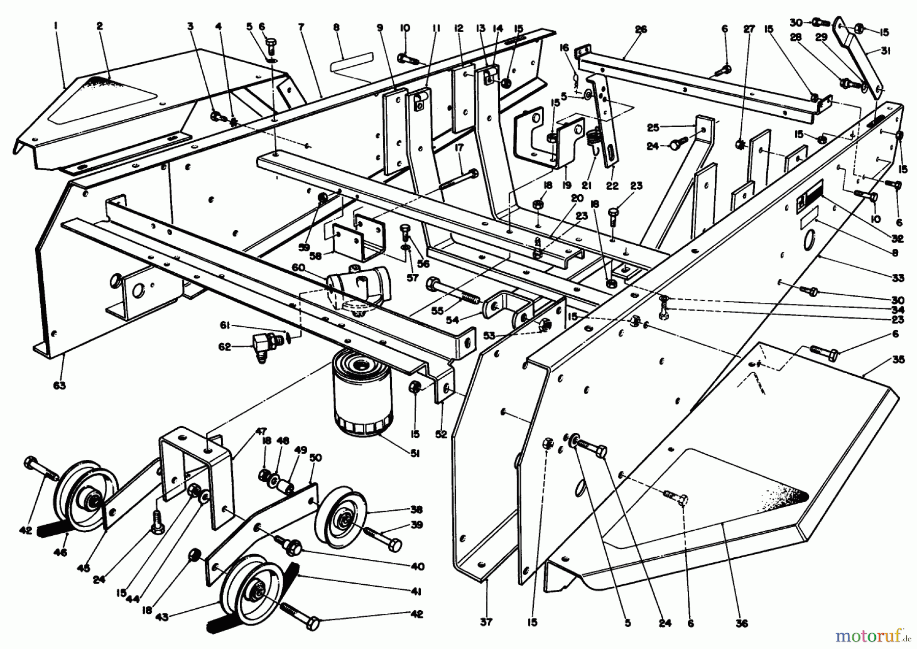 Toro Neu Mowers, Deck Assembly Only 30544 (120) - Toro 44