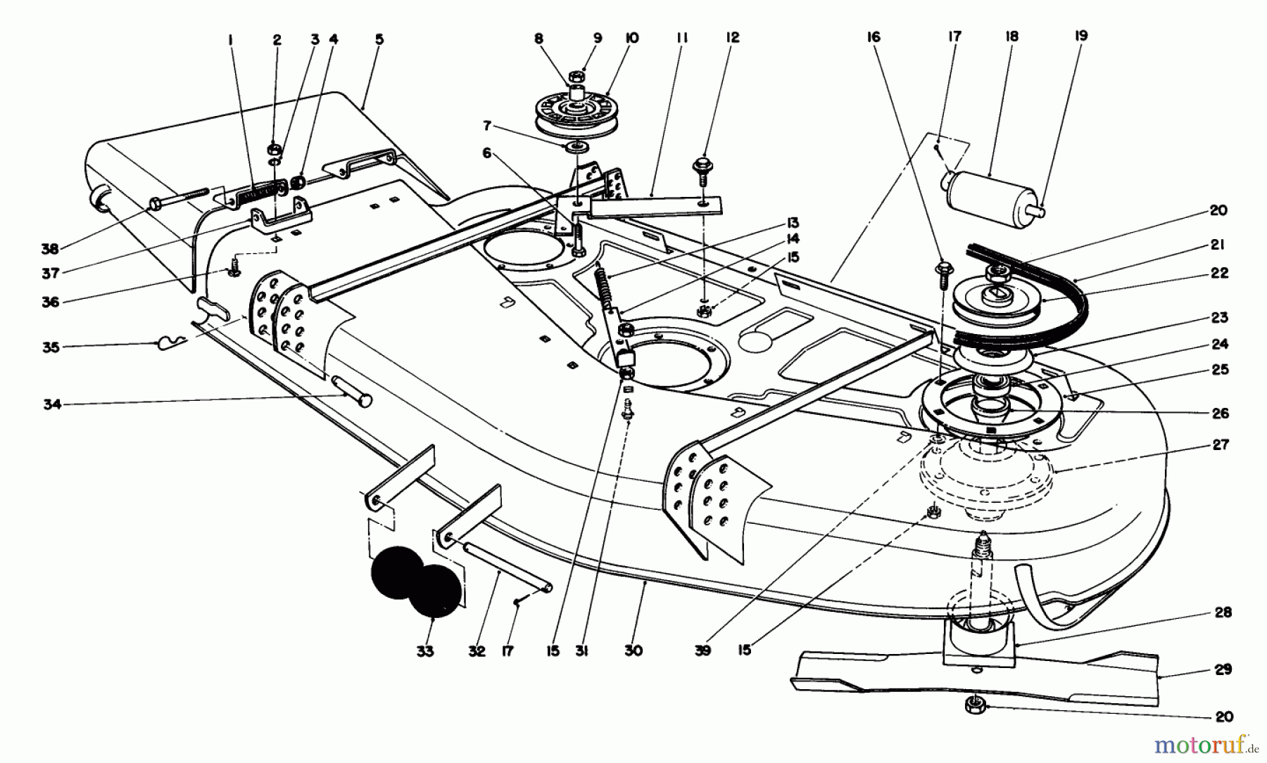 Toro Neu Mowers, Deck Assembly Only 30544 (120) - Toro 44