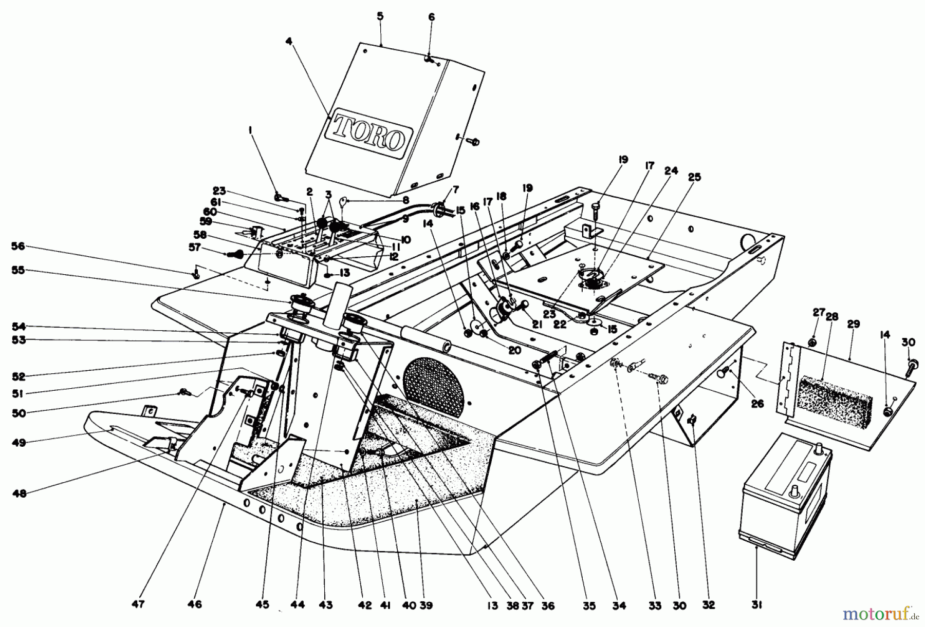 Toro Neu Mowers, Deck Assembly Only 30562 (200) - Toro 62